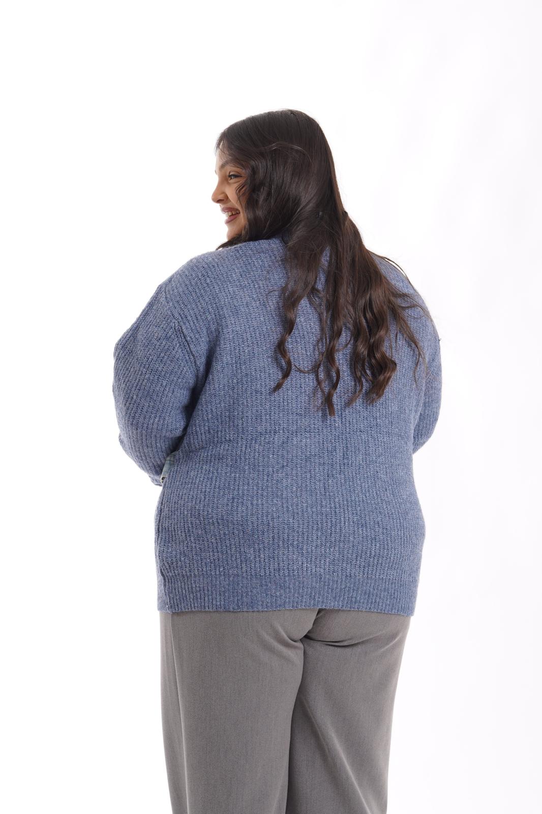 Cardigan fake Denim azzurro