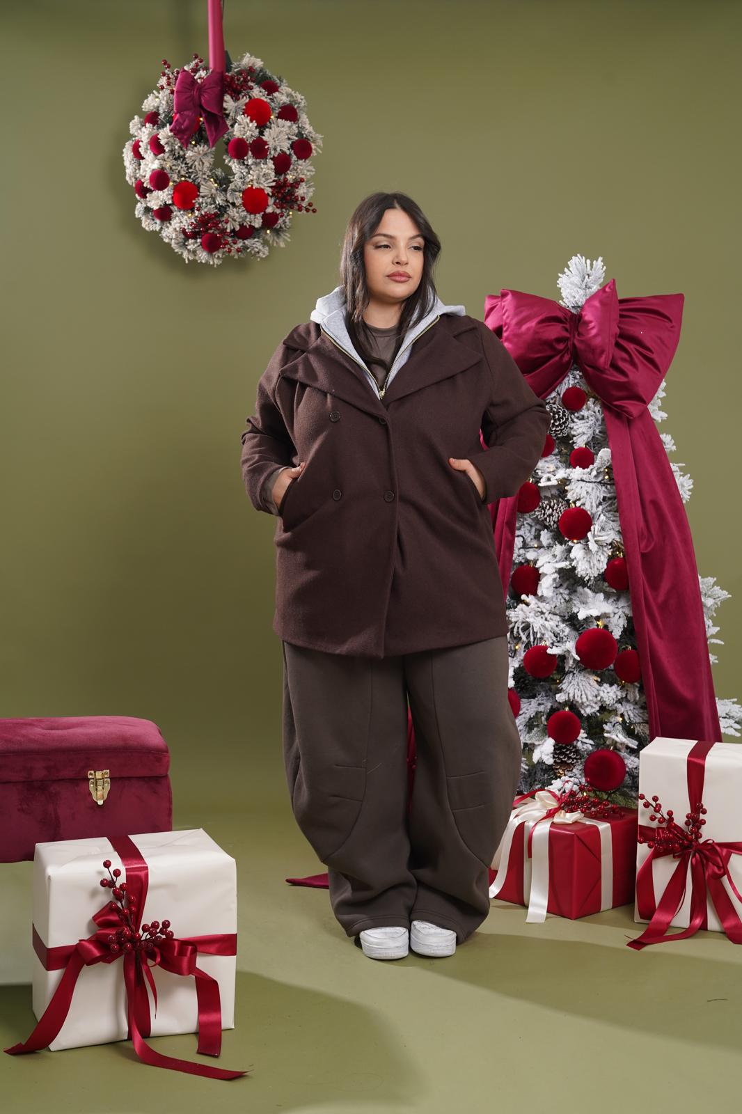 Cappotto Felpa con cappuccio Washington marrone