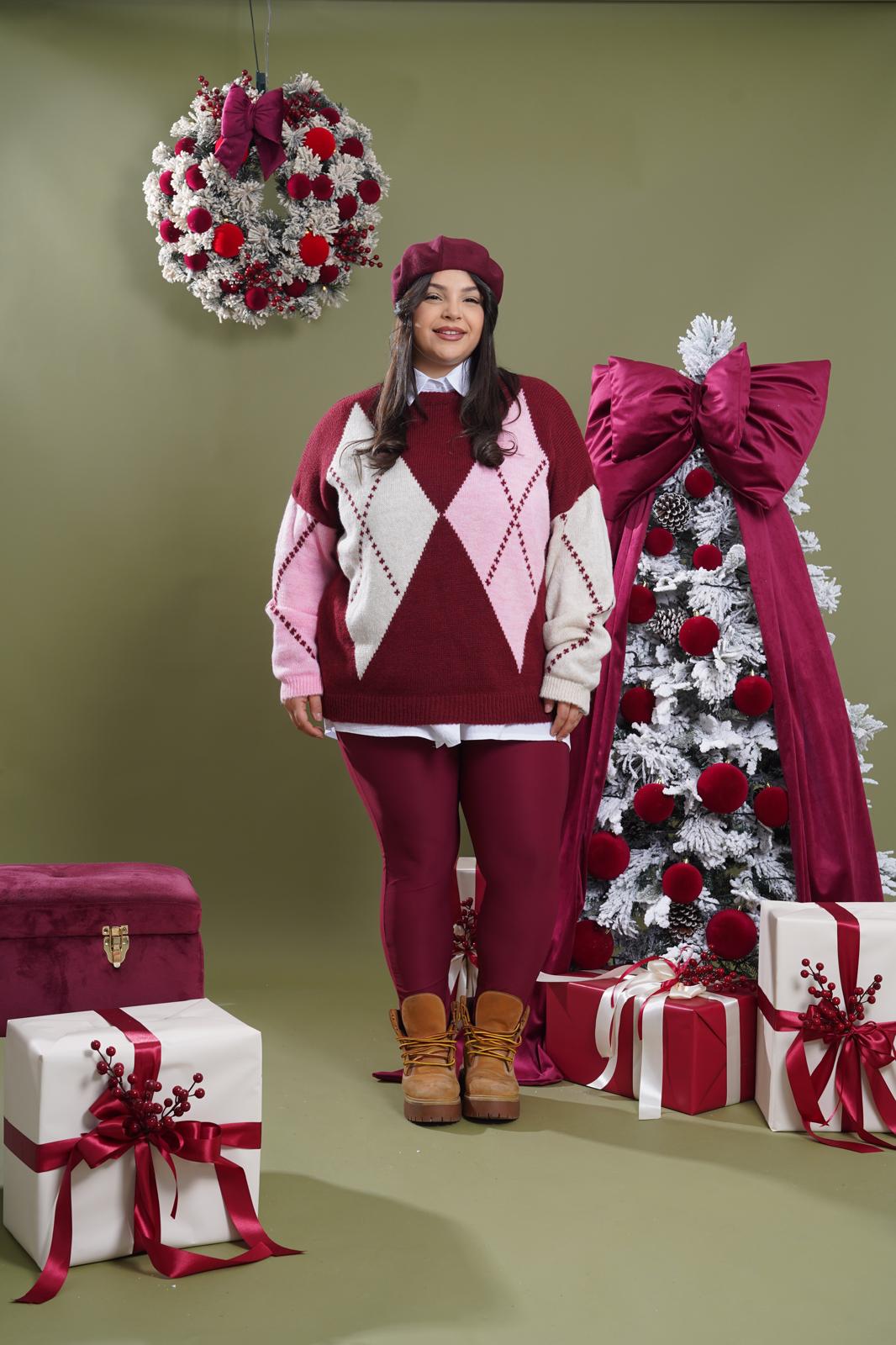 Leggings vita alta bordeaux