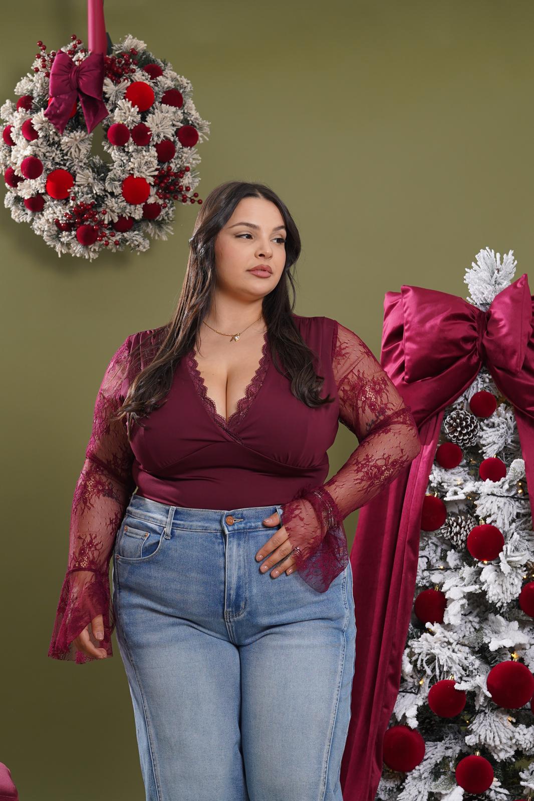 Body in pizzo Preziosa vinaccio