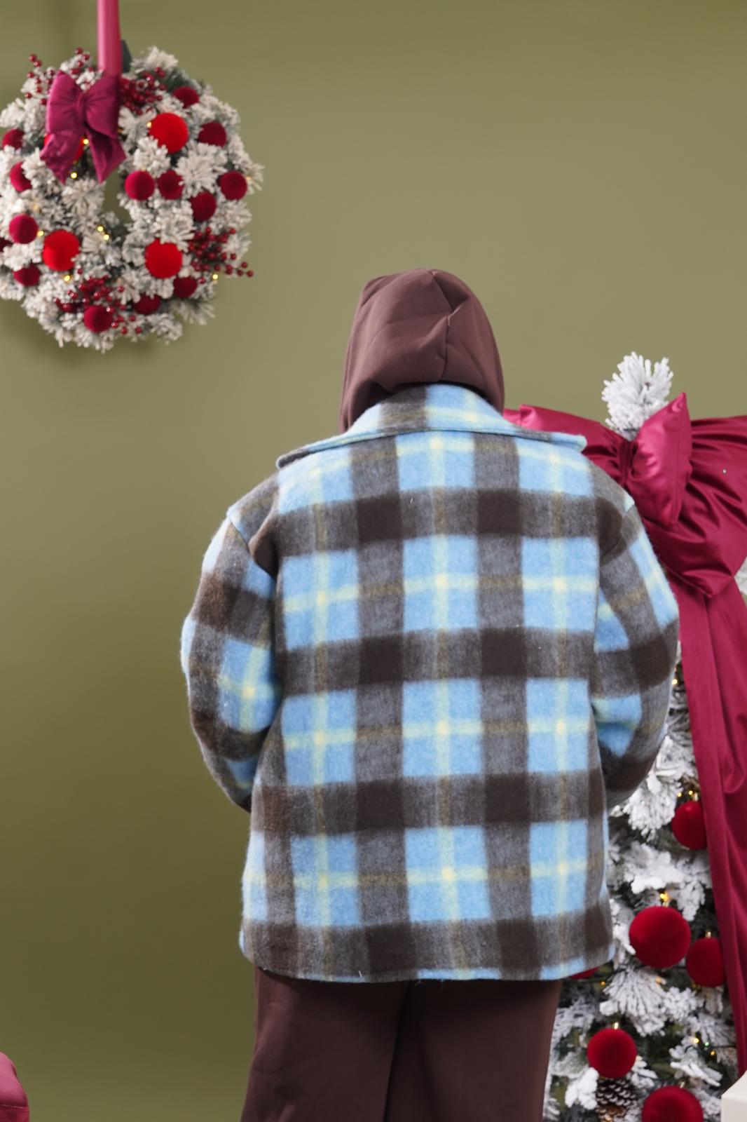 Capotto Scozia a quadri azzurro