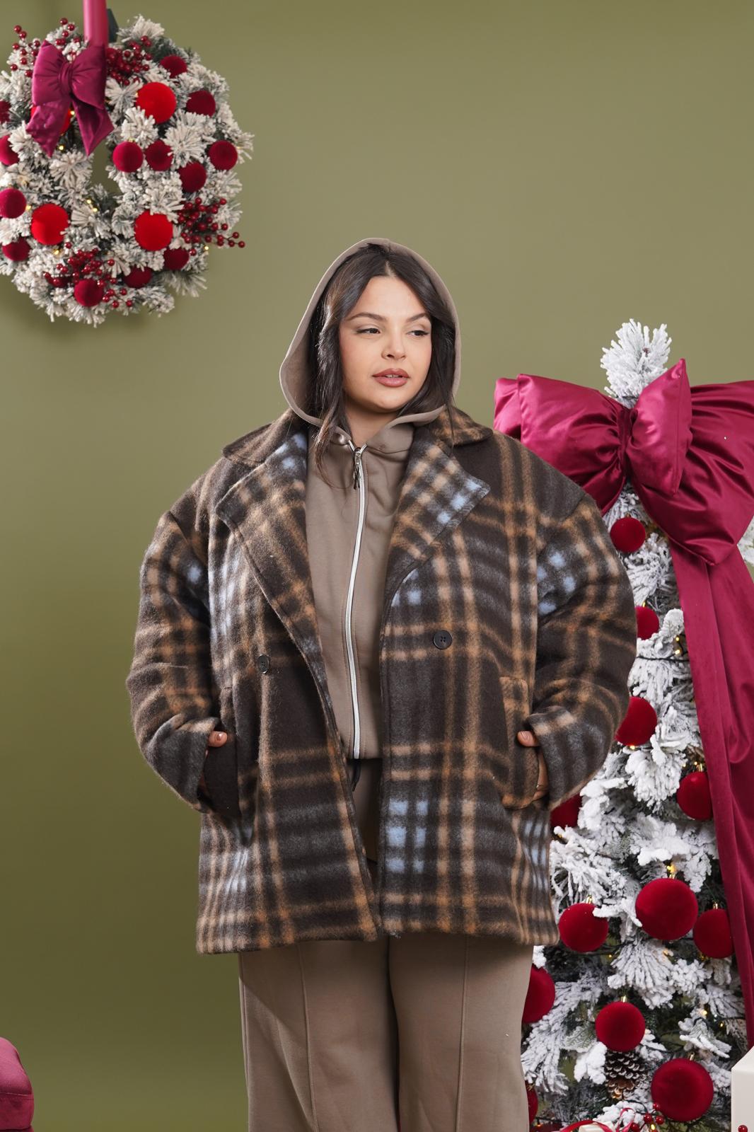 Capotto Scozia a quadri marrone