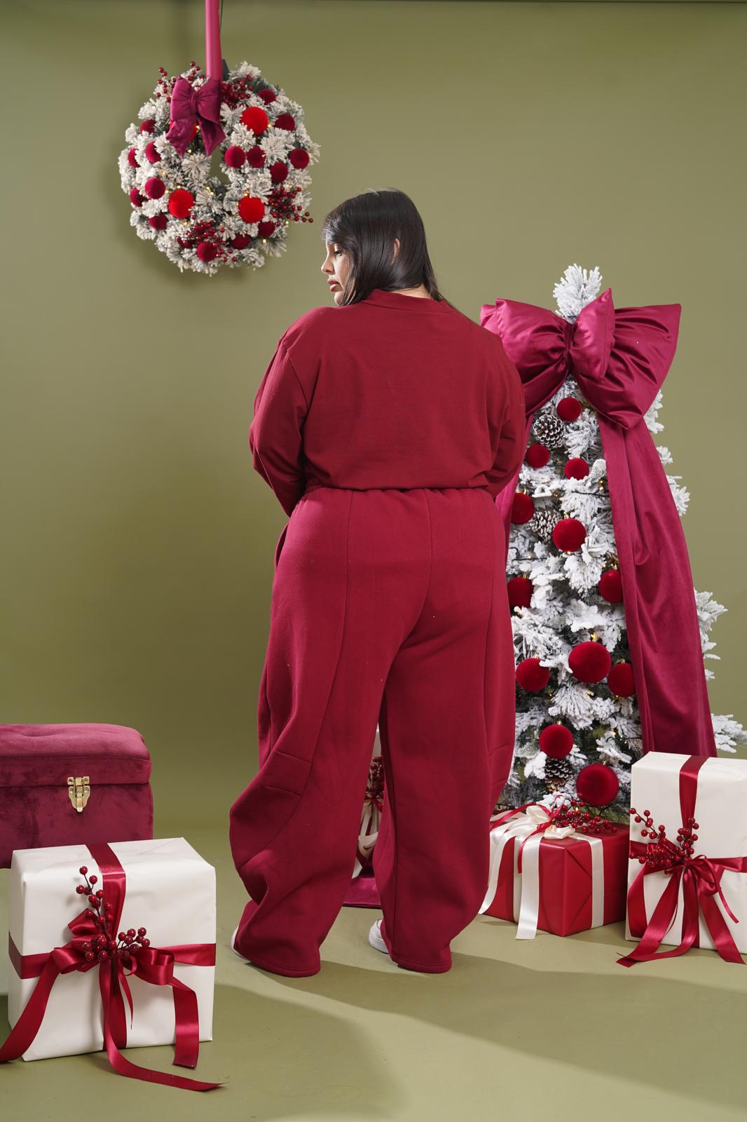 Pantalone di tuta Balloon bordeaux