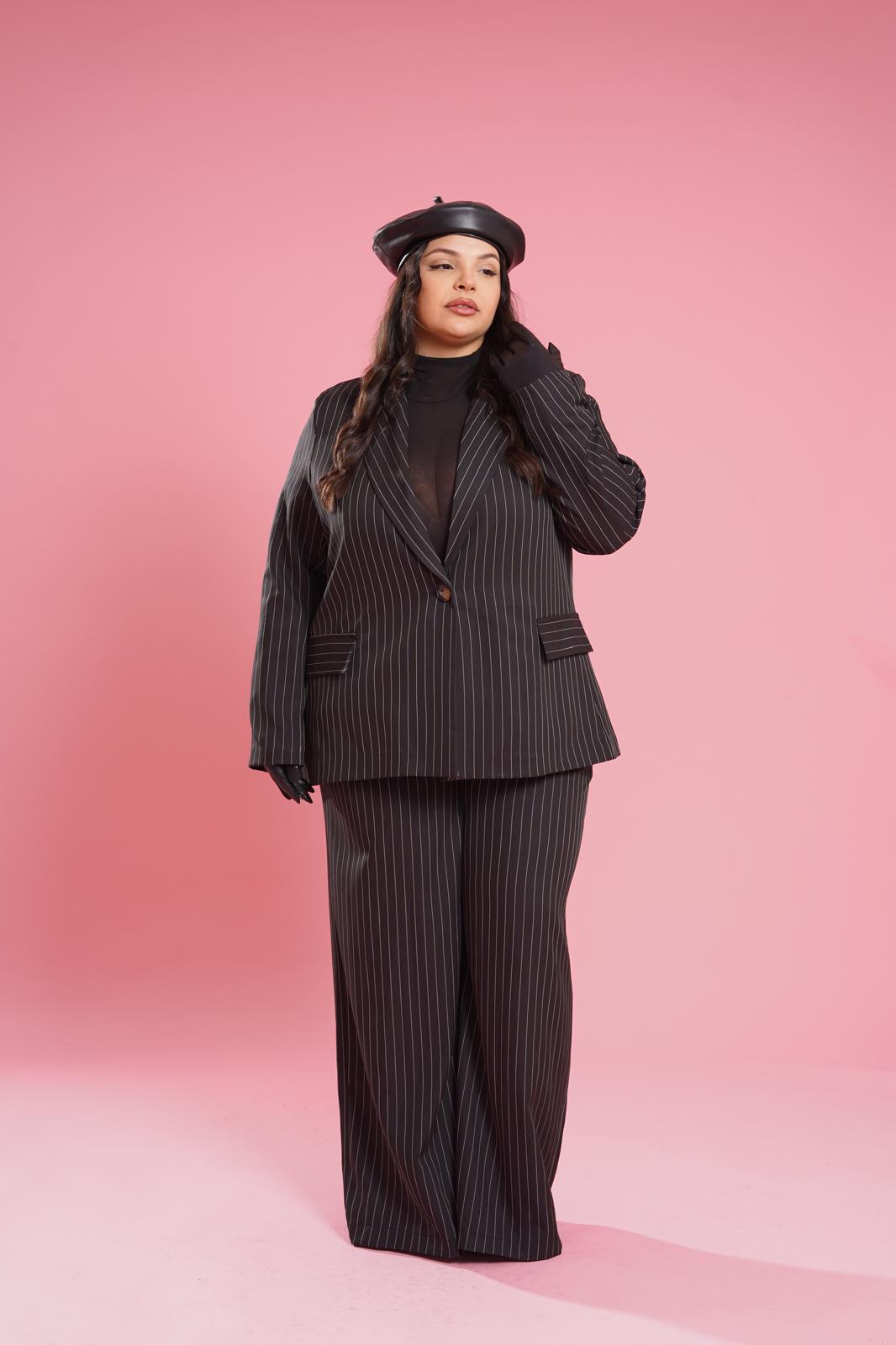 Pantalone Gessato "Place Des Vosges" Nero