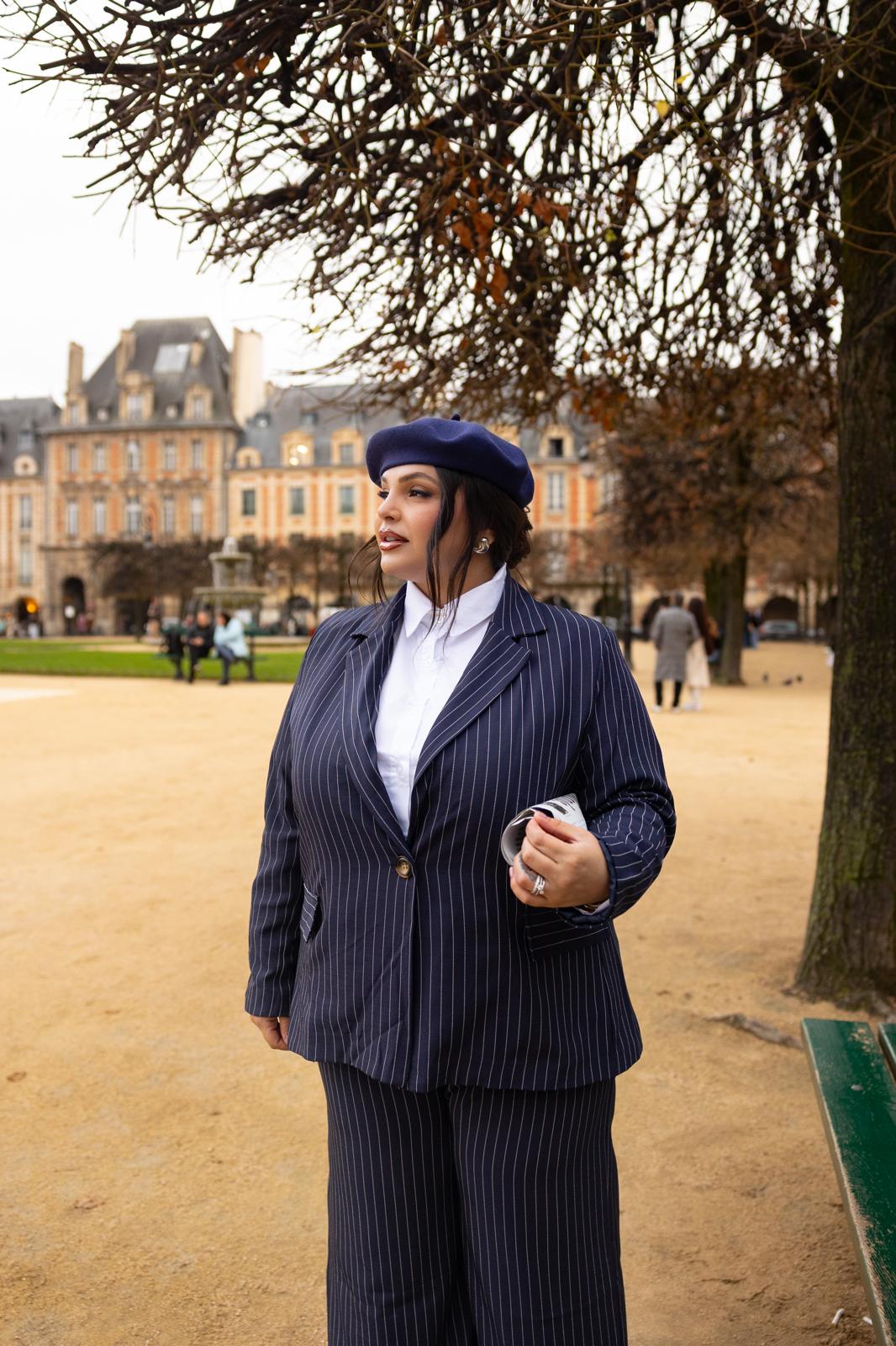 Giacca Gessata "Place Des Vosges" Blu