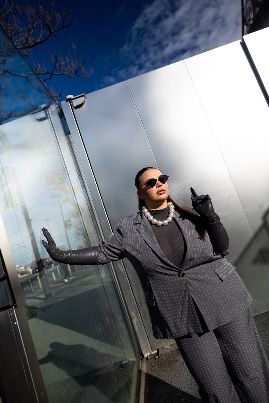 Giacca Gessata "Place Des Vosges" Grigia