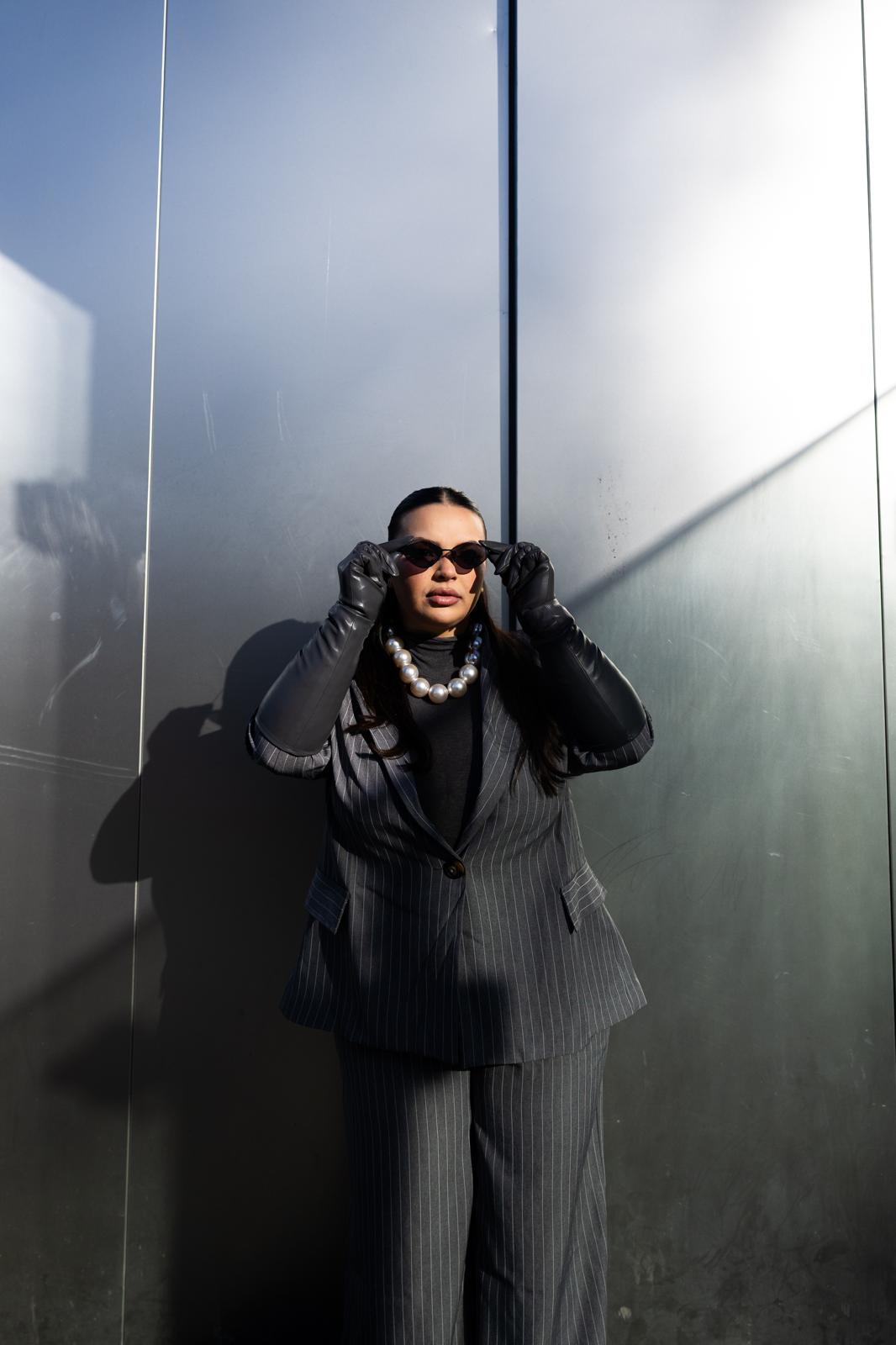 Giacca Gessata "Place Des Vosges" Grigia