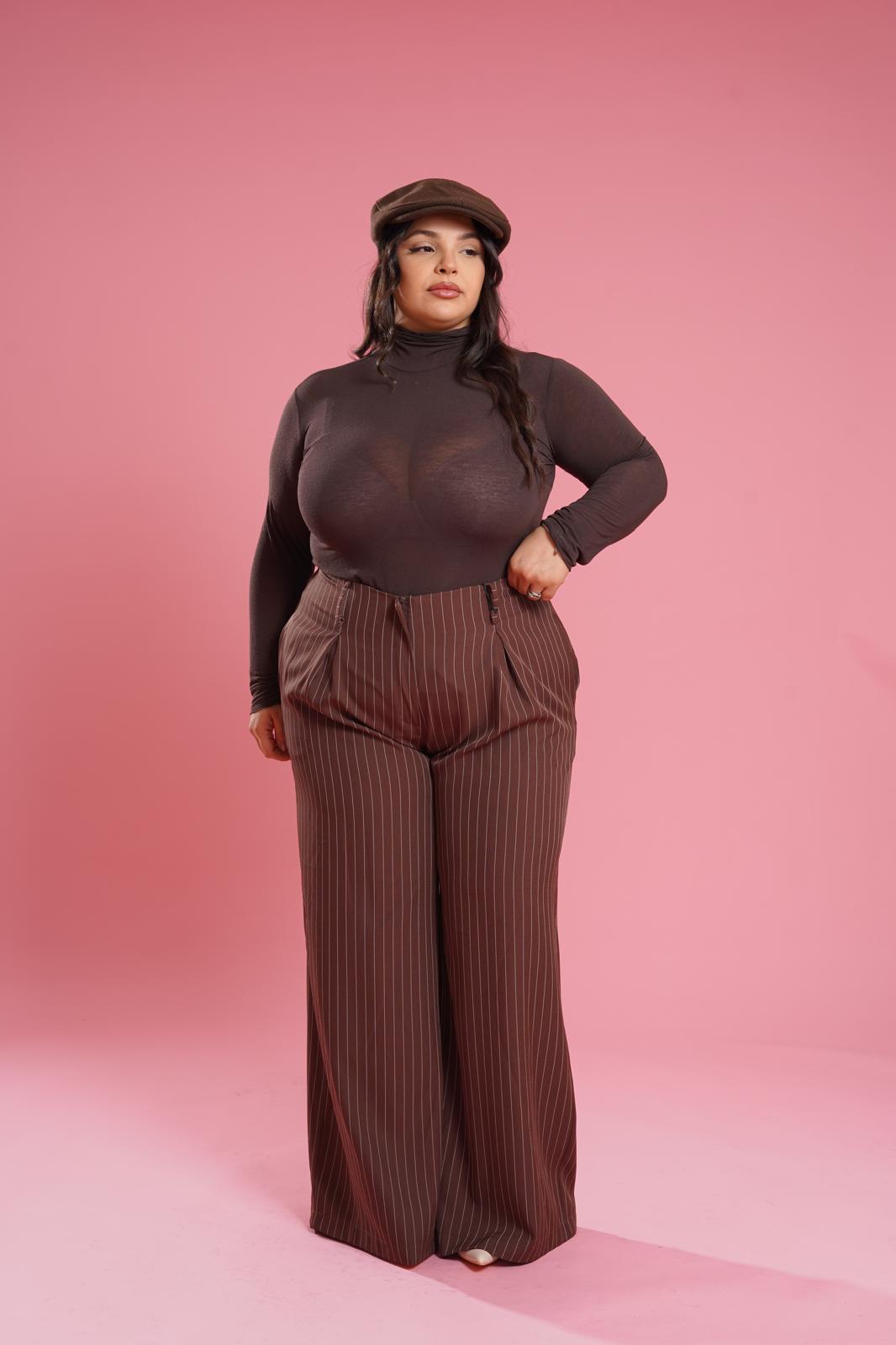 Pantalone Gessato "Place Des Vosges" Marrone