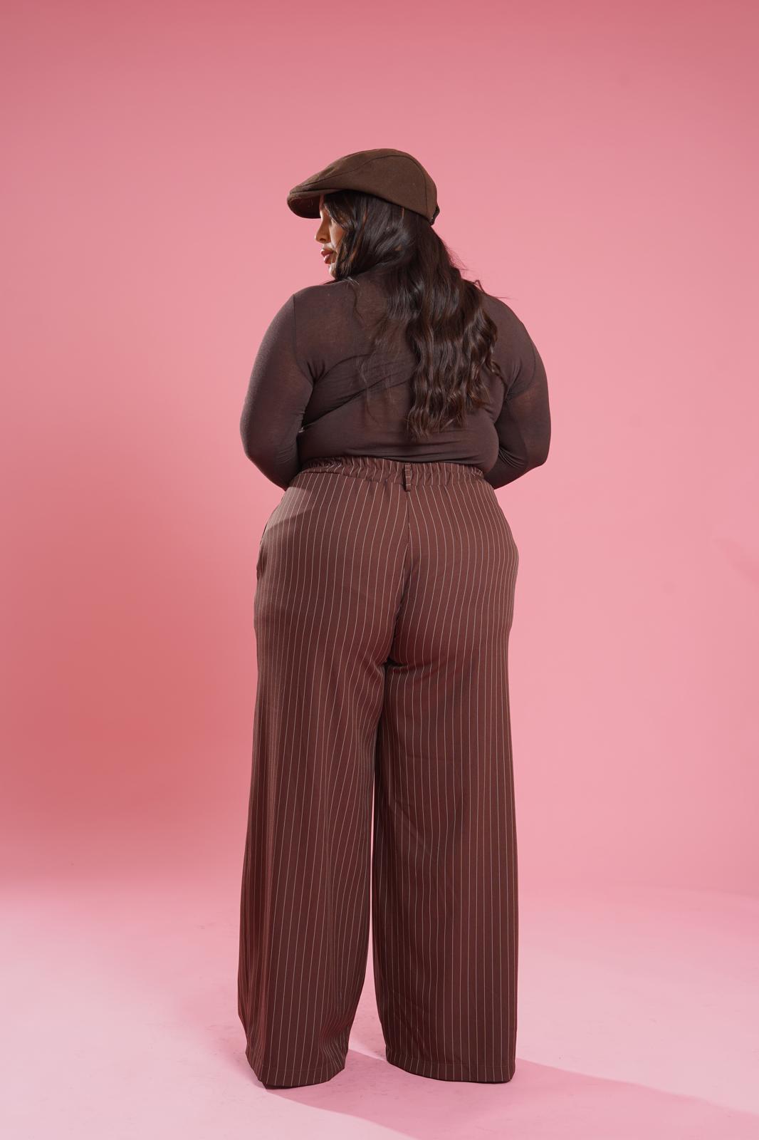 Pantalone Gessato "Place Des Vosges" Marrone