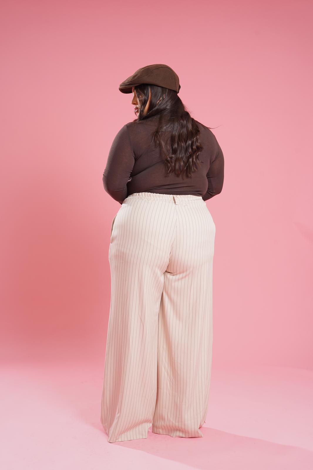 Pantalone Gessato "Place Des Vosges" Panna