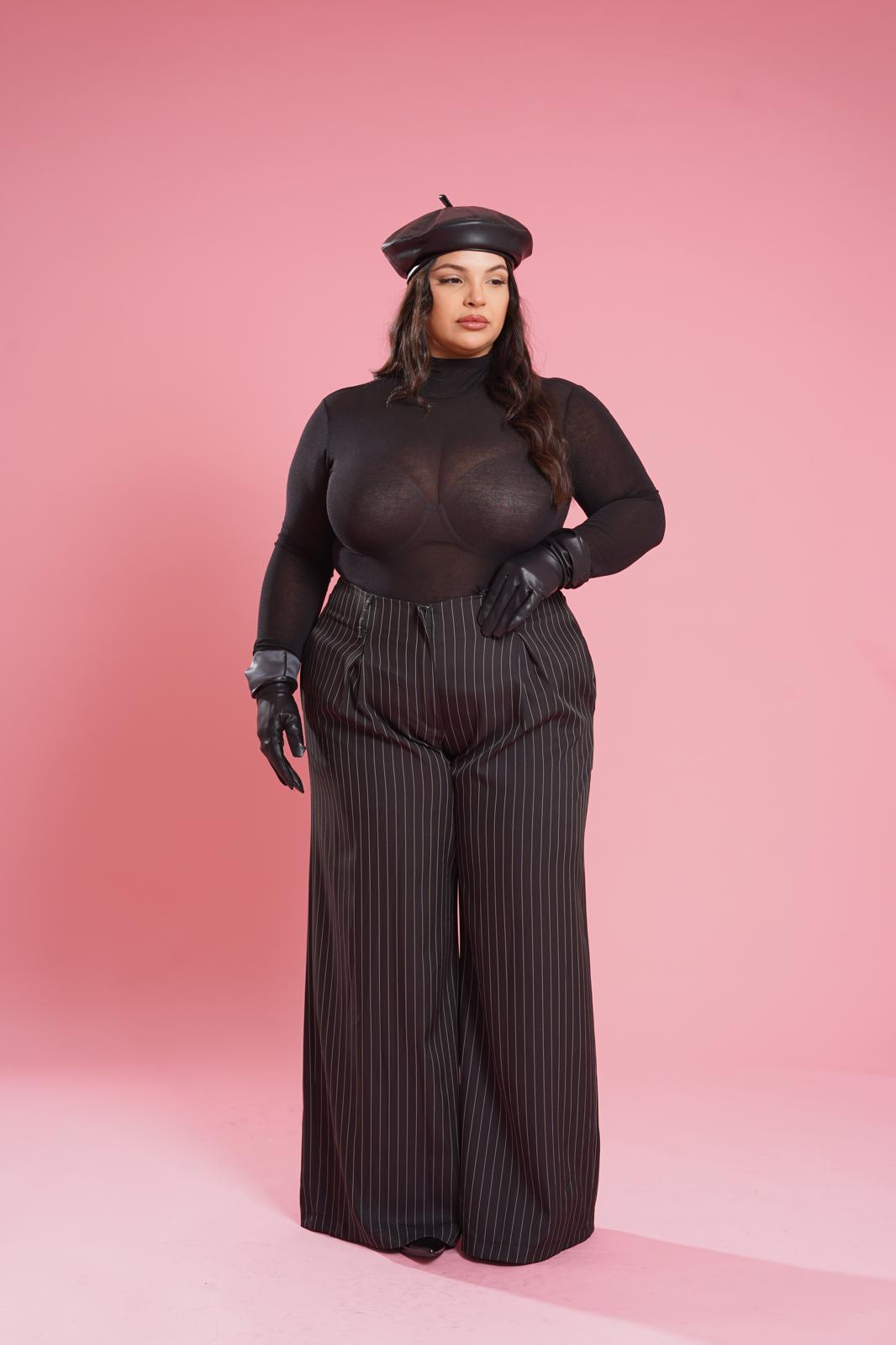 Pantalone Gessato "Place Des Vosges" Nero