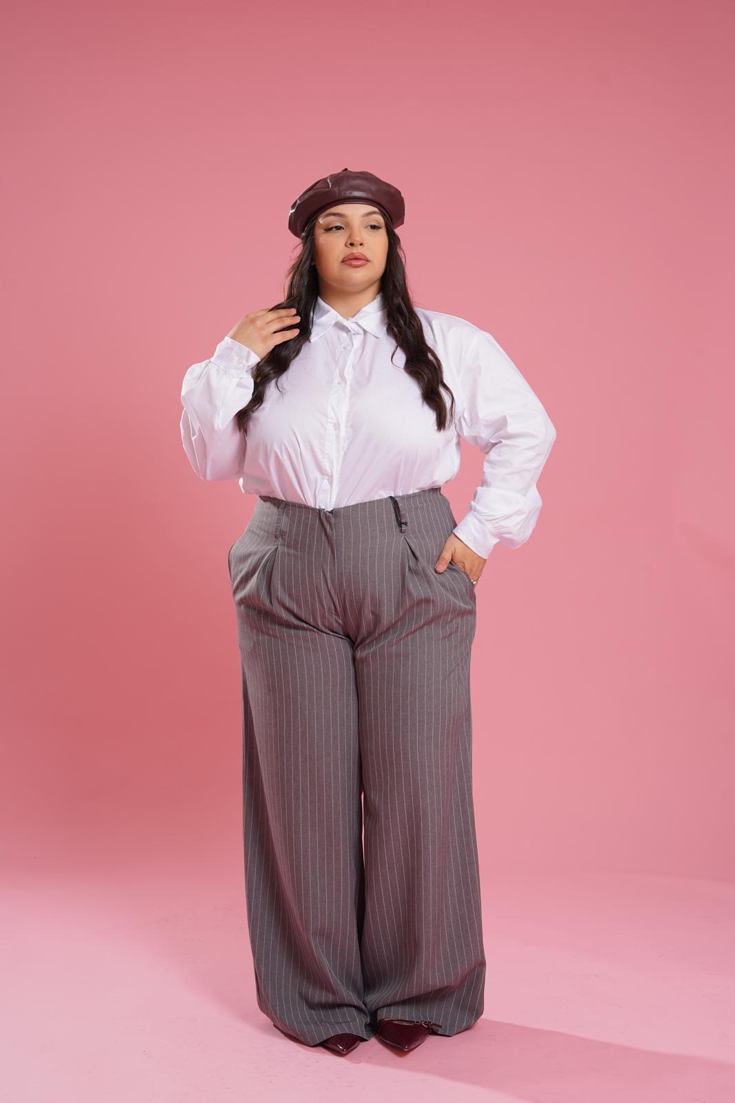 Pantalone Gessato "Place Des Vosges" Grigio