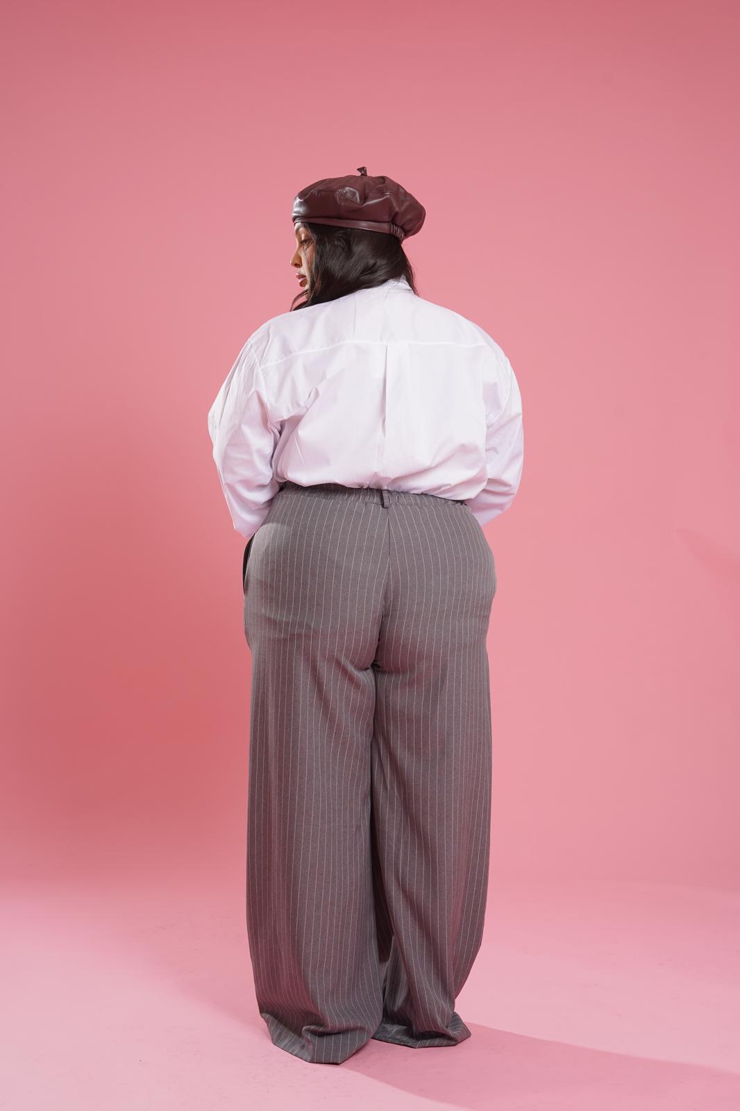 Pantalone Gessato "Place Des Vosges" Grigio