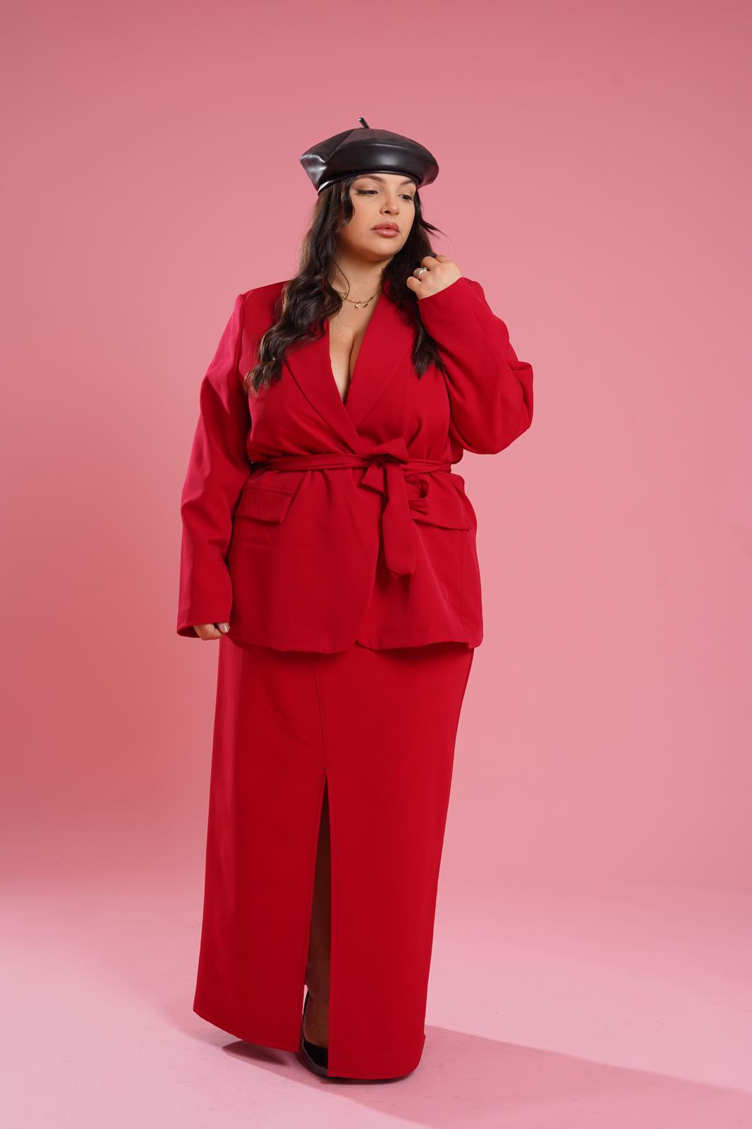 Gonna Longuette "Montmartre" Rosso