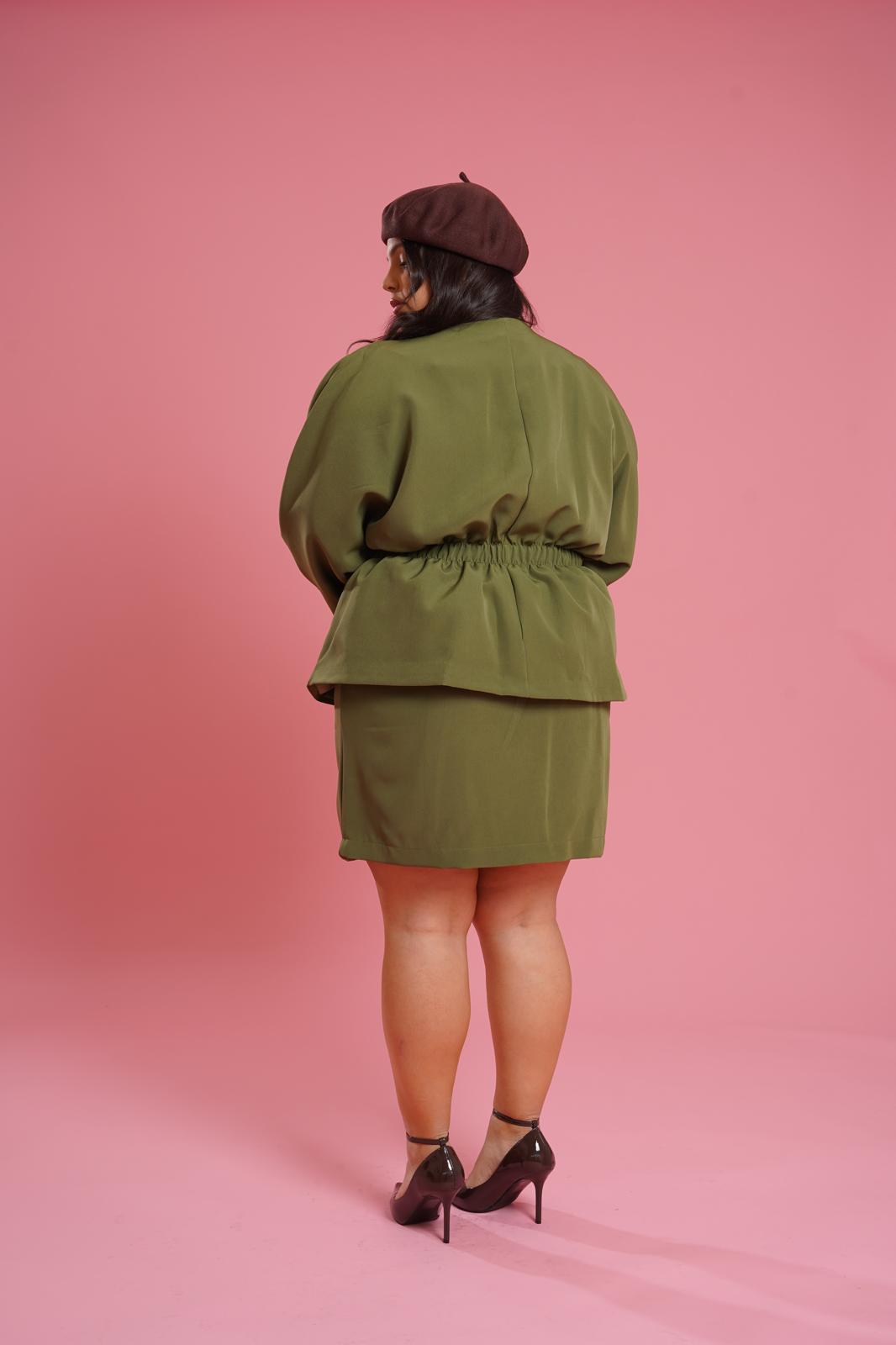 Gonna Corta "La Rue Des Rosiers" Verde