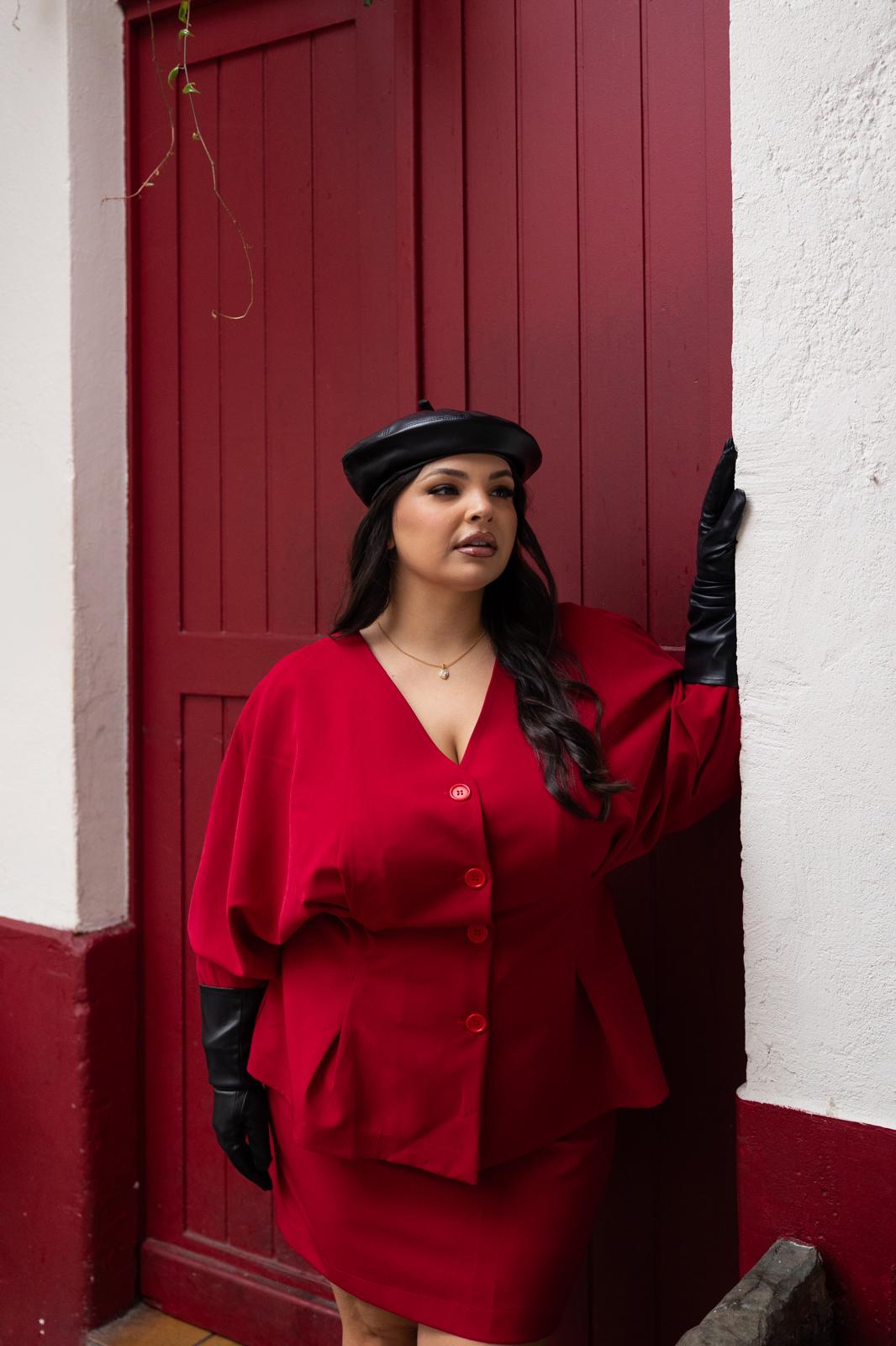 Gonna Corta "La Rue Des Rosiers" Rosso