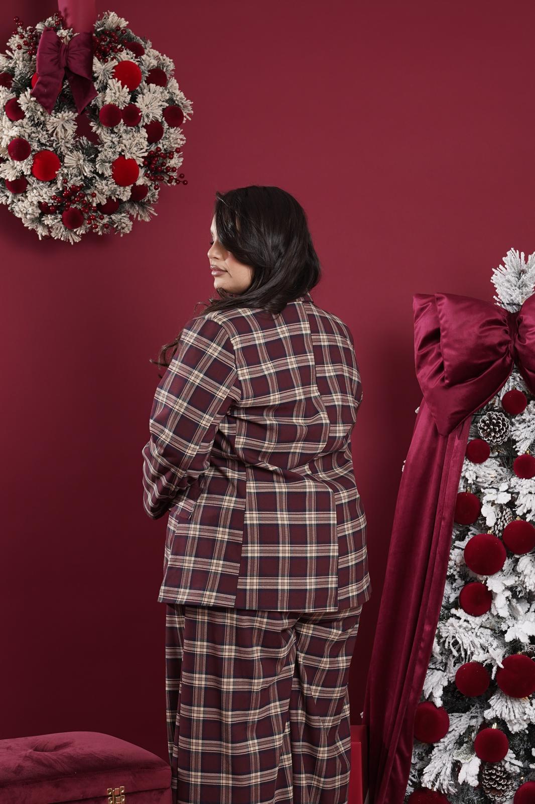 Giacca Sublime Bordeaux a quadri