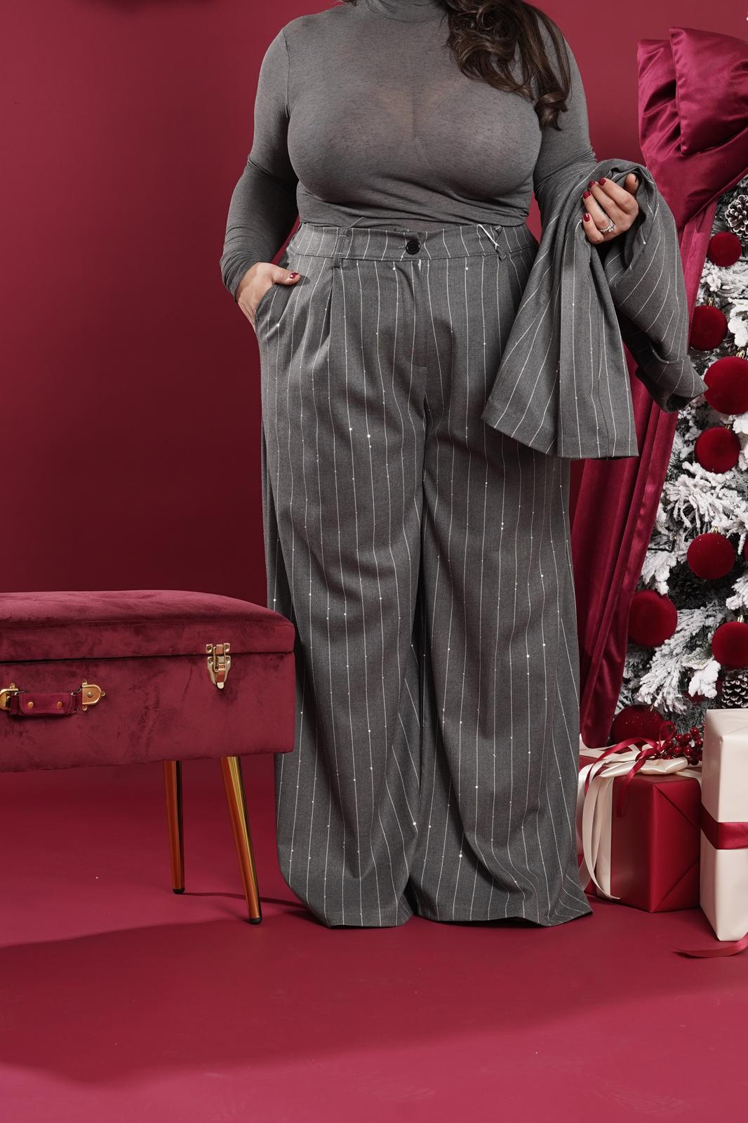 Pantalone Infinity Riga di gesso grigio