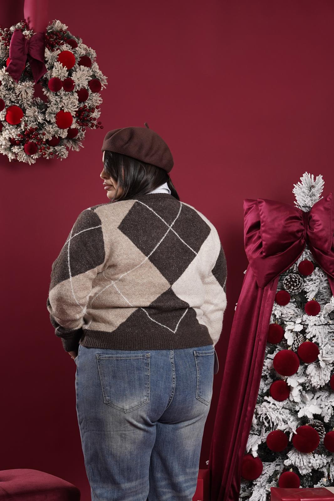 Cardigan con rombi Je Taim