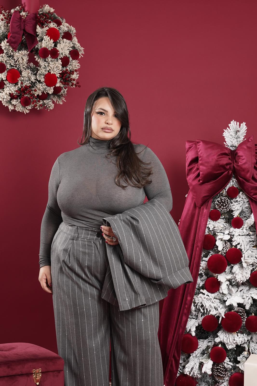 Maglia Cashmere collo alto grigio