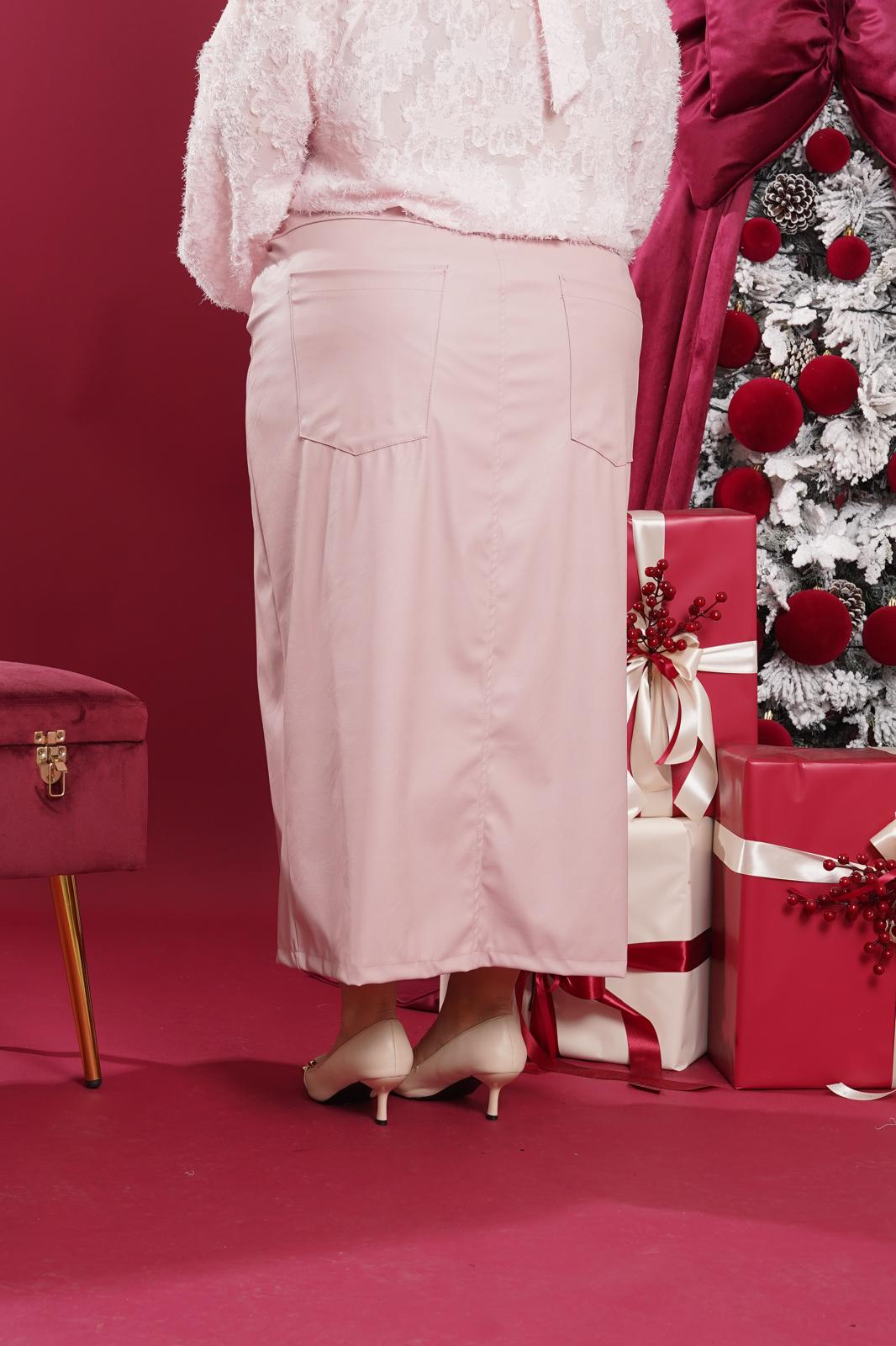 Gonna Ecopelle Kitty rosa