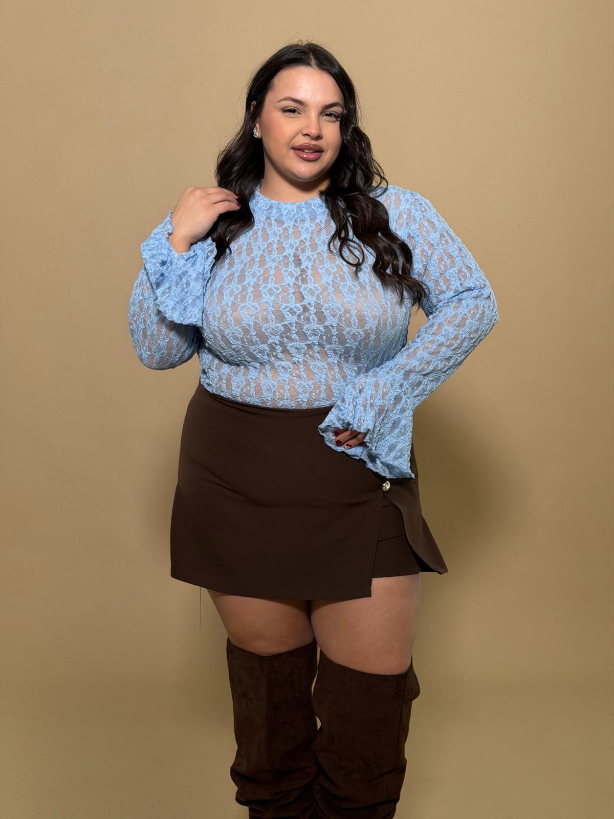 Maglia Emma in pizzo polvere