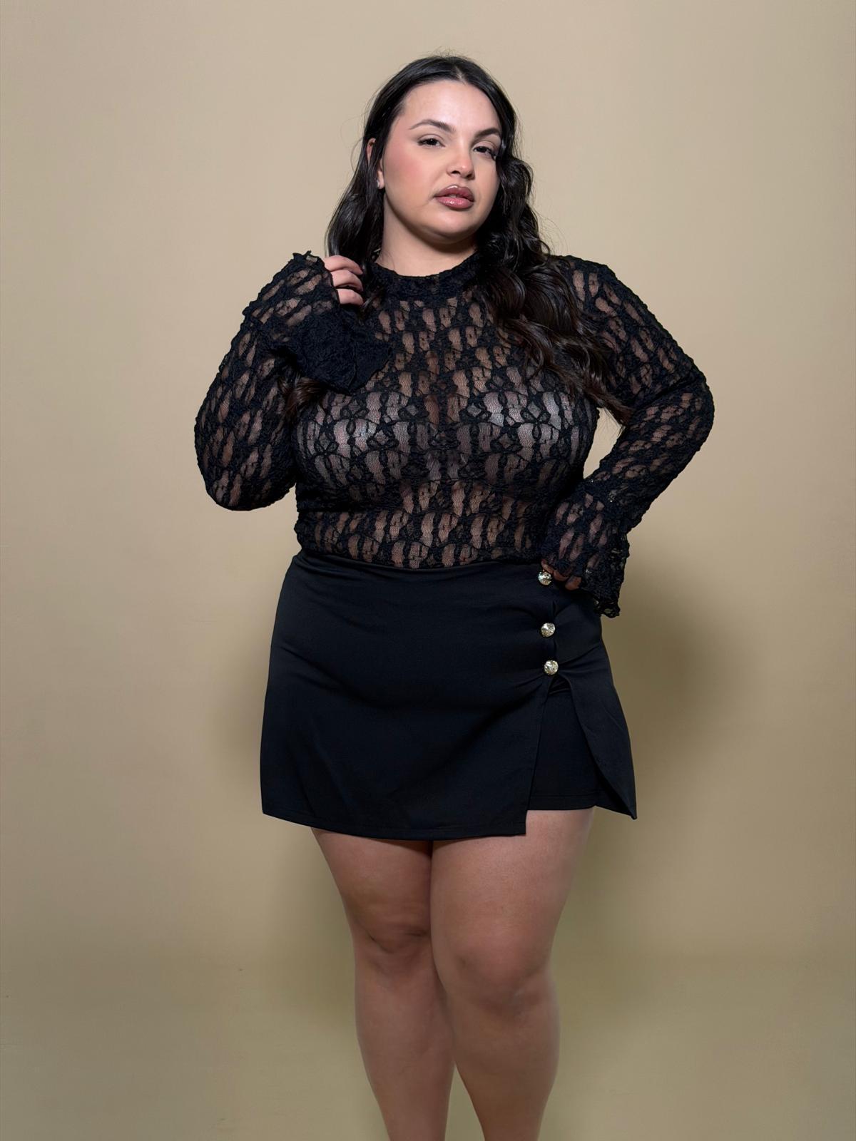 Maglia Emma in pizzo nera