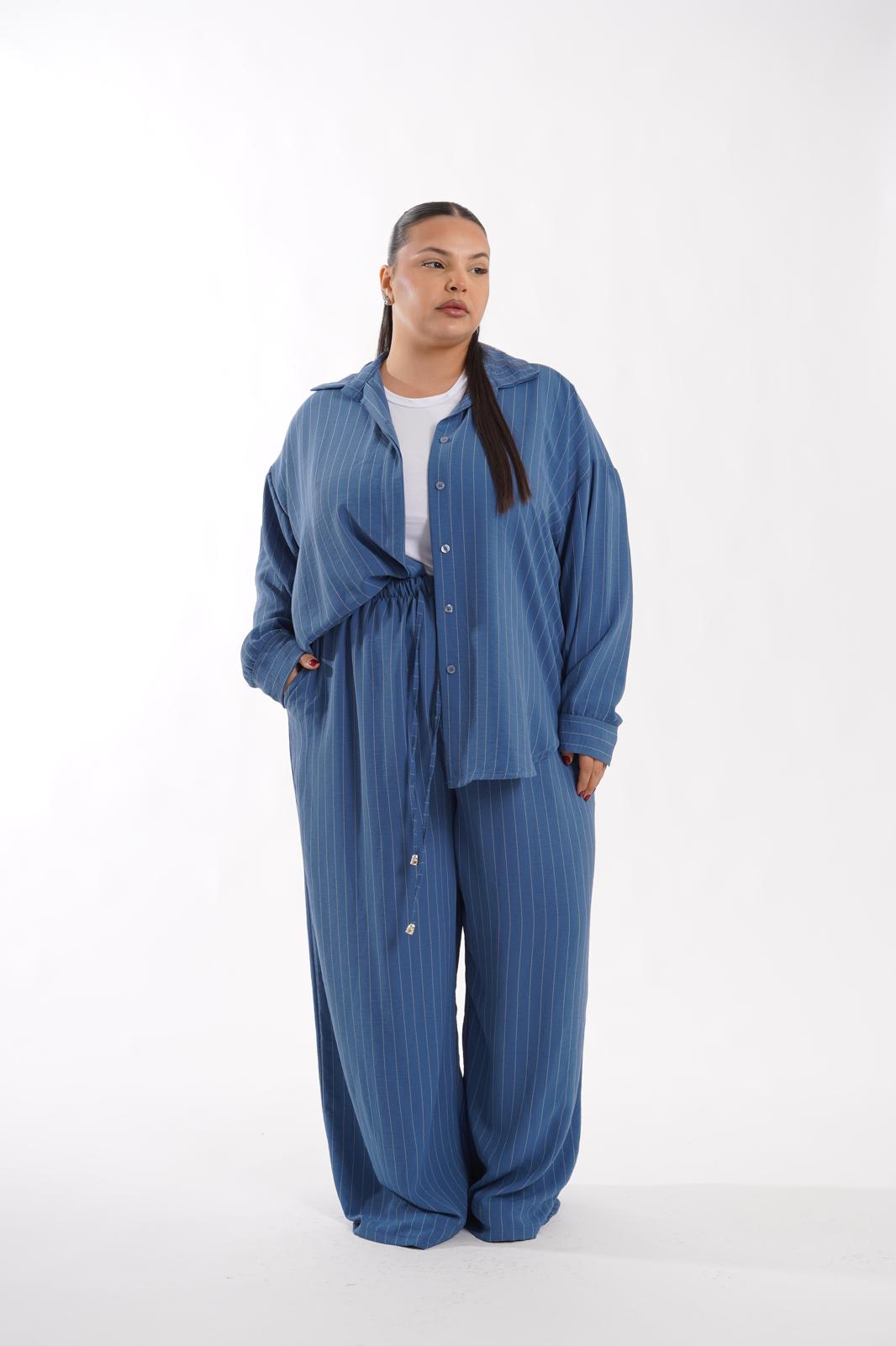 Coordinato gessato Venere ceruleo