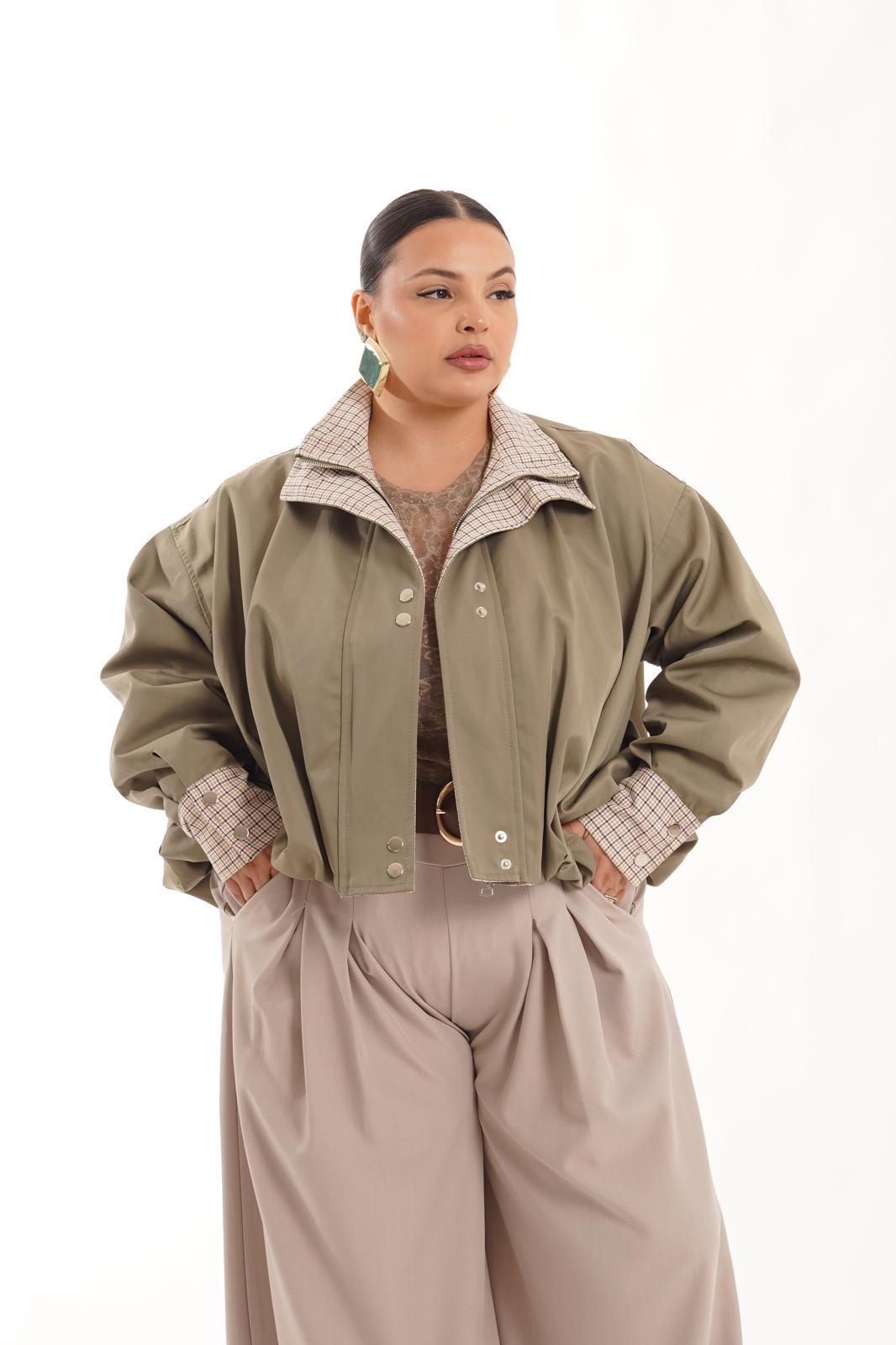 Trench Crop Royal verde