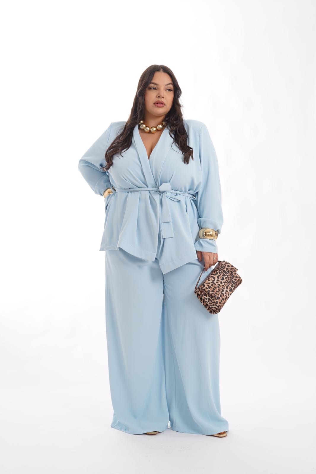 Tailleur Kimono azzurro