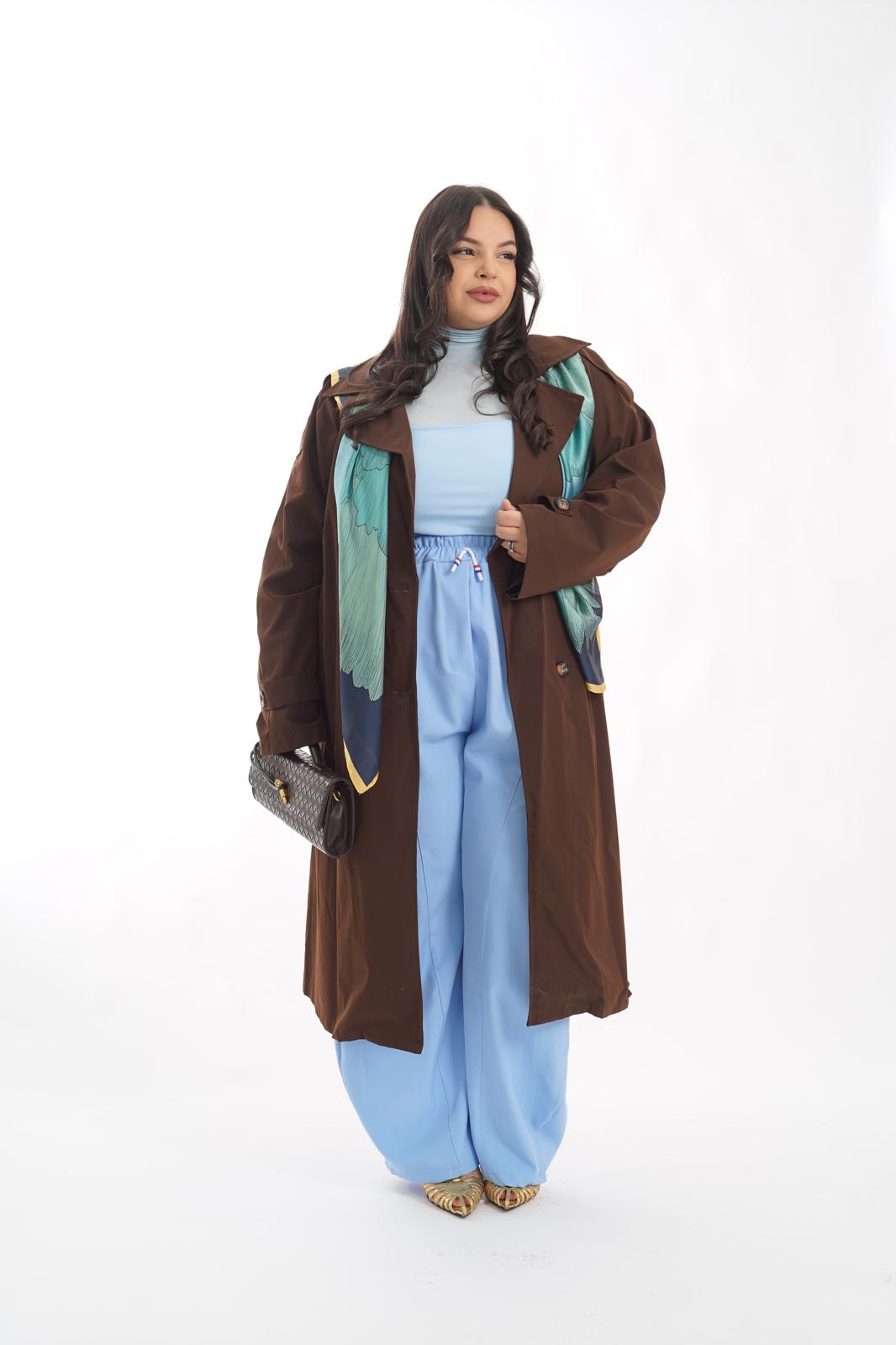 Trench Lungo Raining marrone