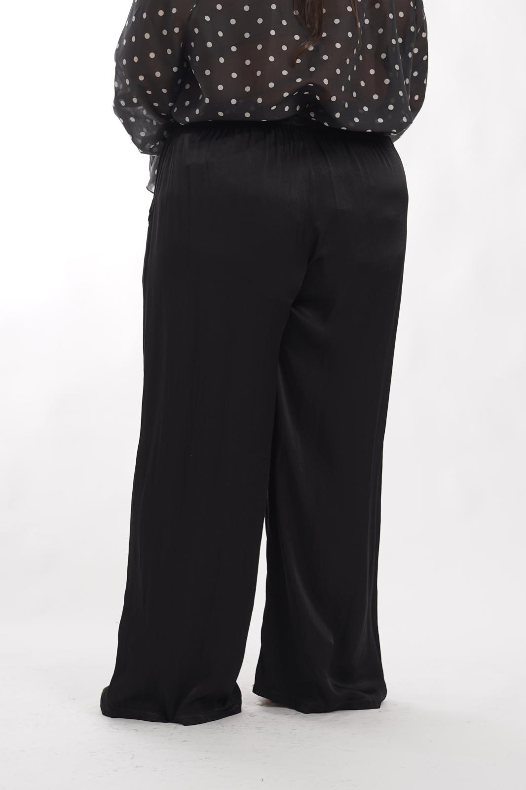 Pantalone in raso nero