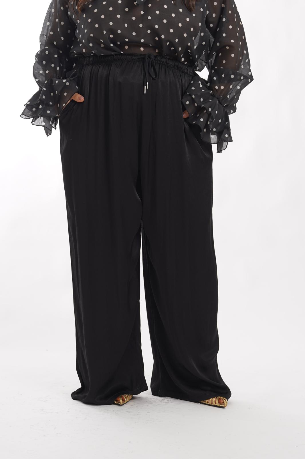 Pantalone in raso nero