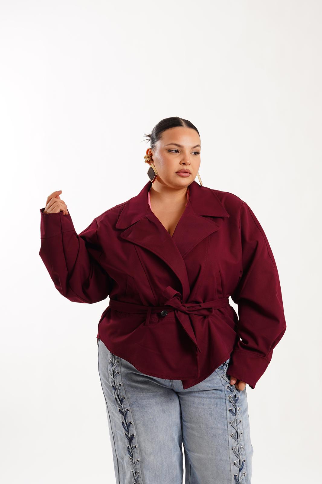 Trench Manila Crop bordeaux