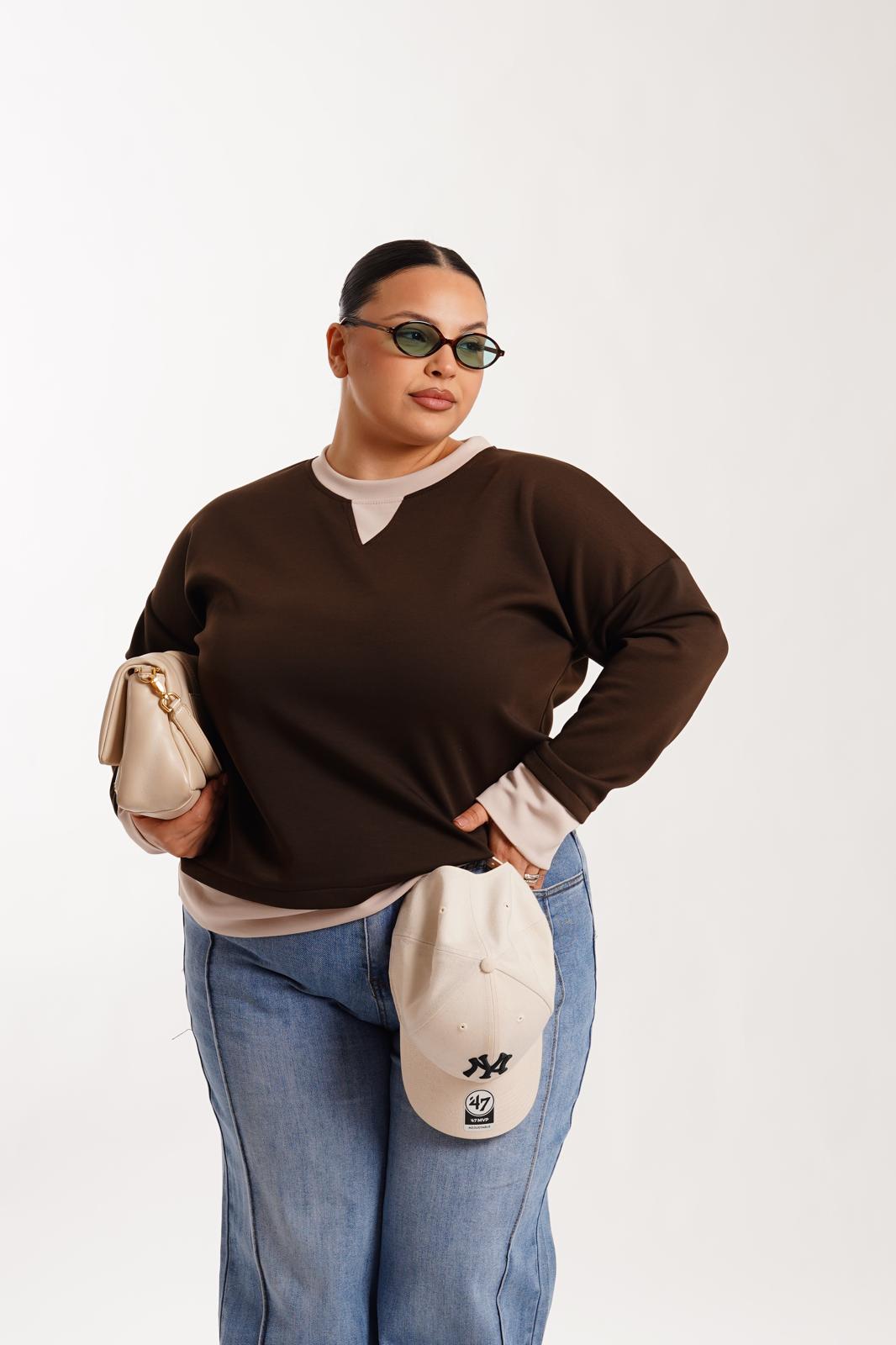 Felpa Hoodie marrone