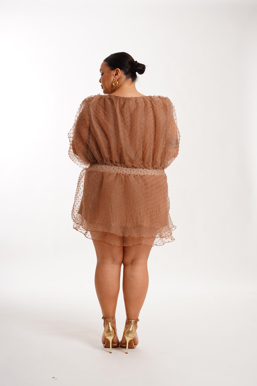 Dress Mon Rose marrone