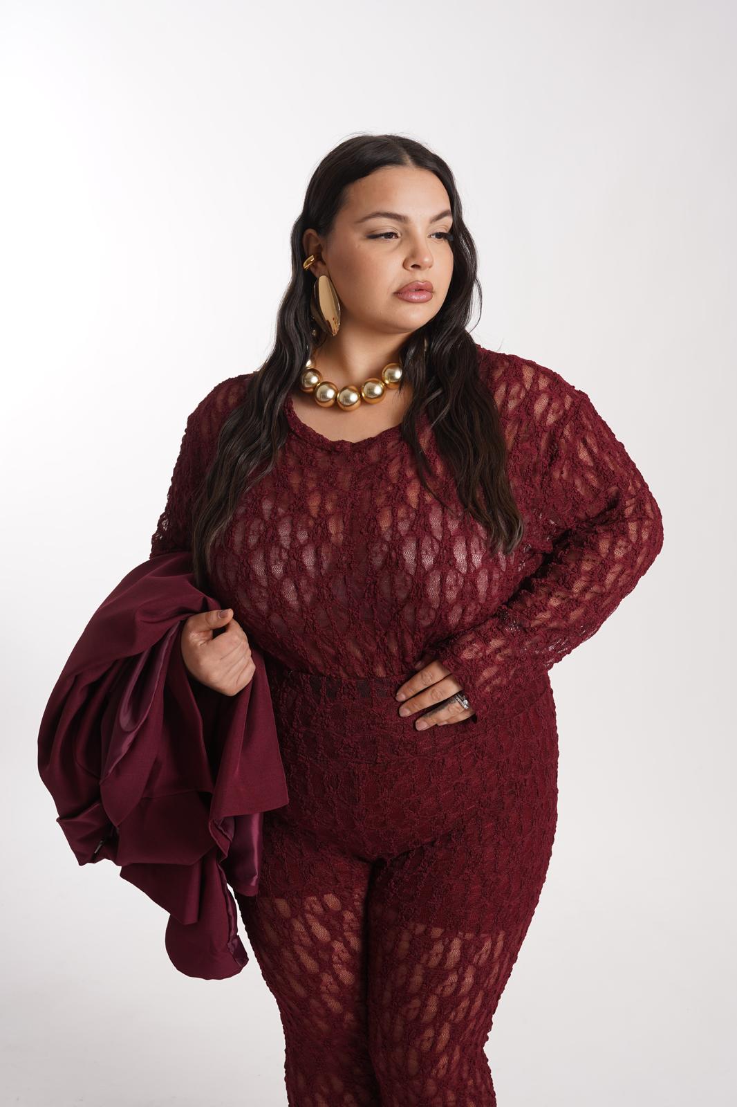 Body In Pizzo bordeaux