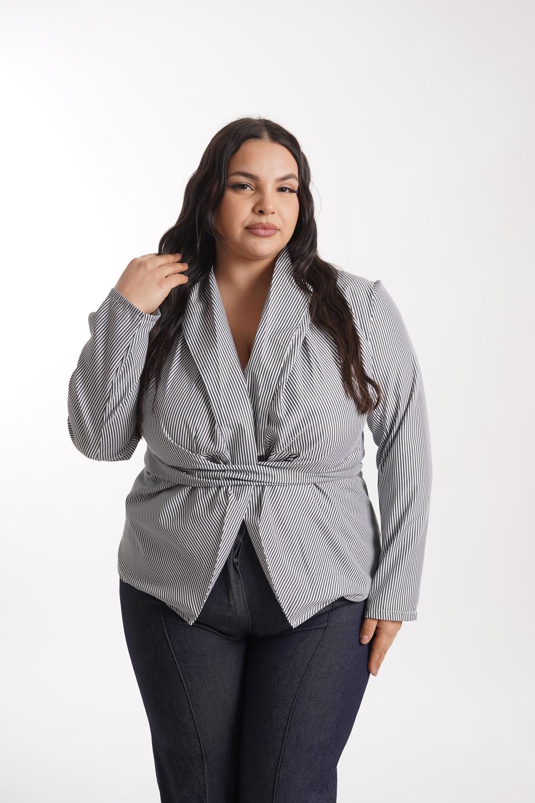 Camicia Aurora Gessata nera
