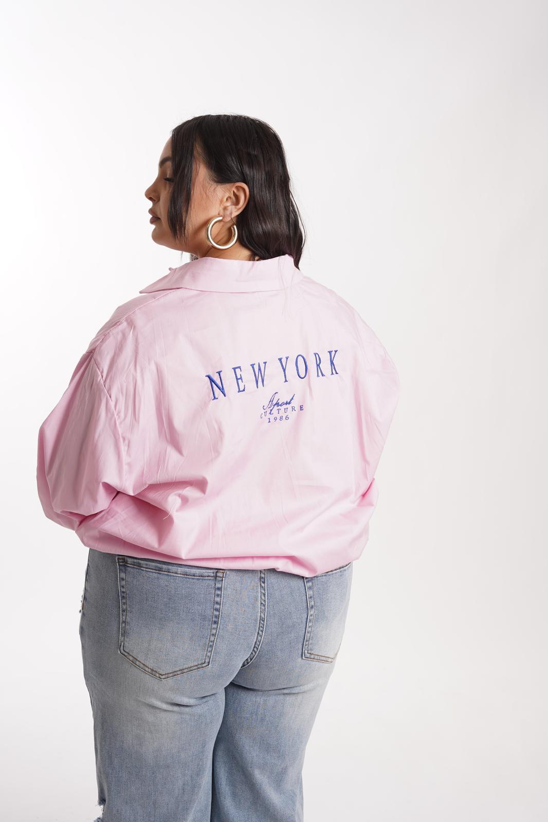 Camicia Crop New York rosa