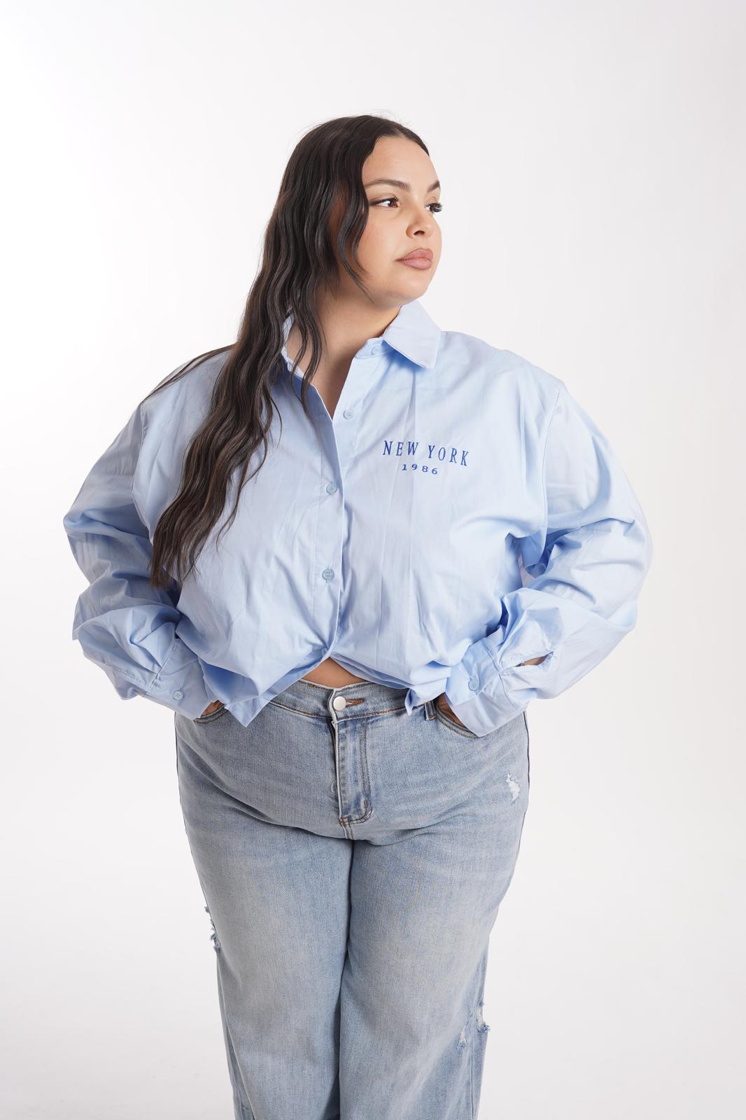 Camicia Crop New York polvere