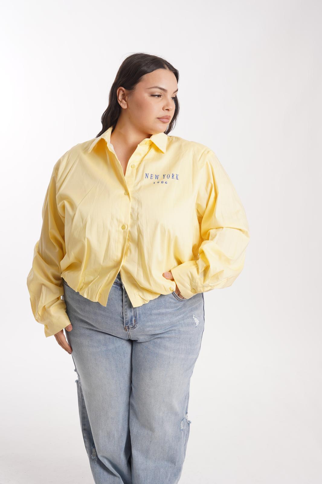 Camicia Crop New York giallo