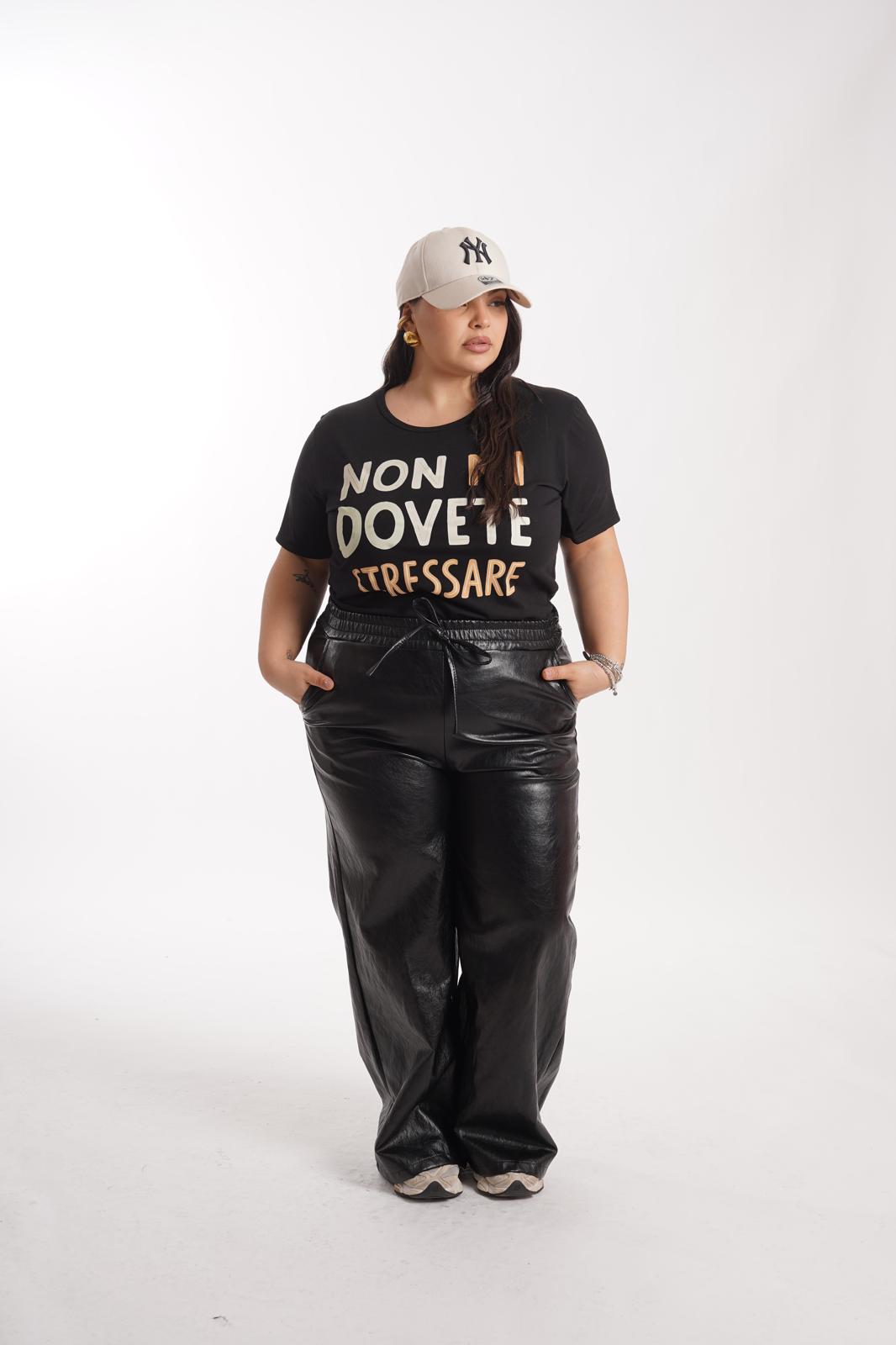 Pantalone Cat ecopelle nero