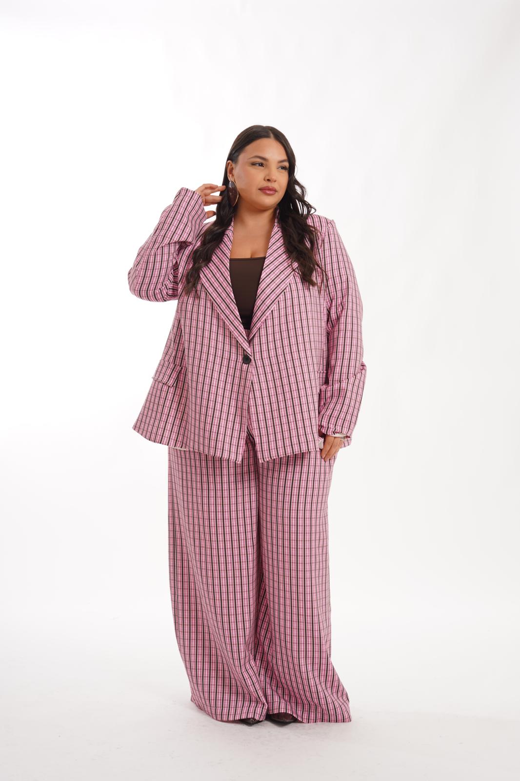 Pantalone Quadri Bubble rosa