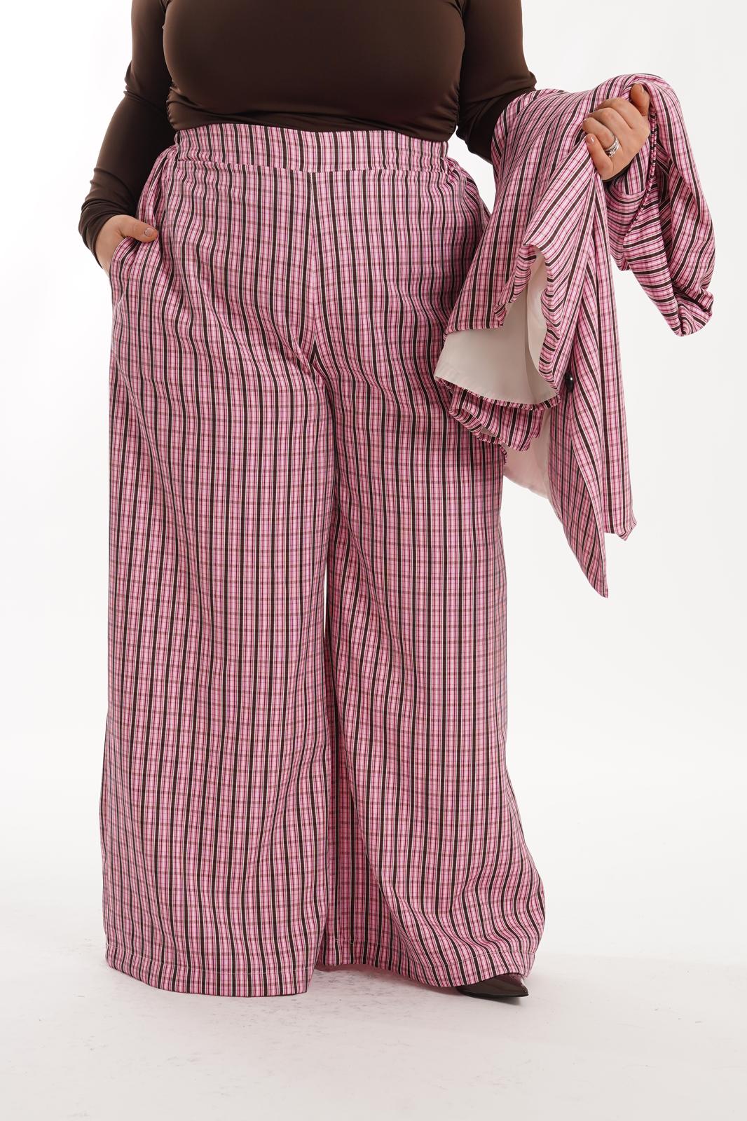 Pantalone Quadri Bubble rosa