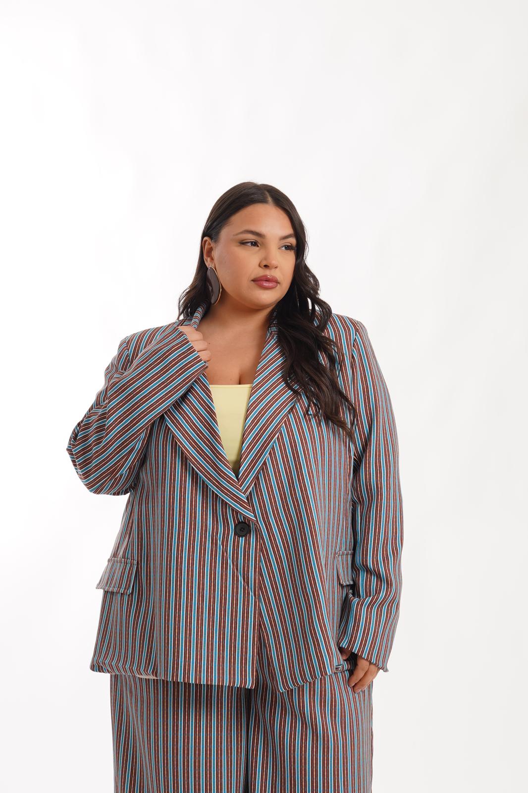 Giacca a Quadri Bubble turchese