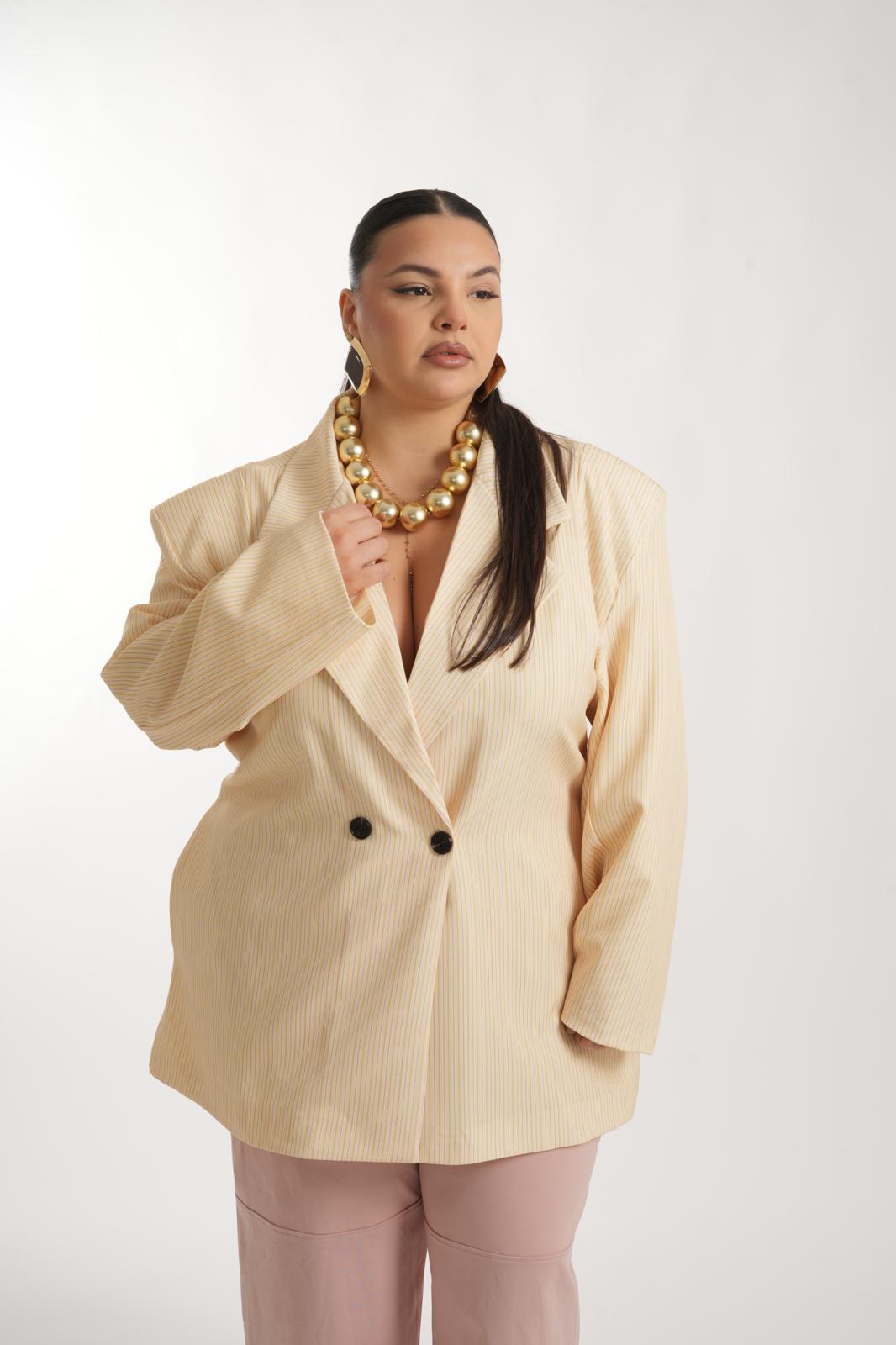 Giacca Ramona Gessata gialla