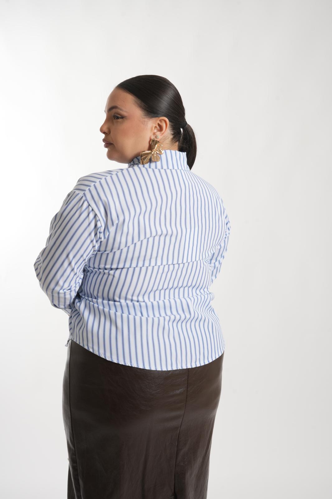 Camicia a Righe Azzurra three