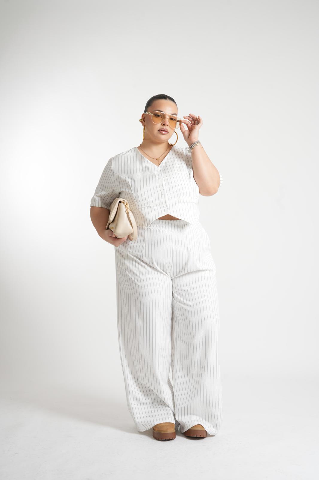 Coordinato Varsavia Gessato Bianco