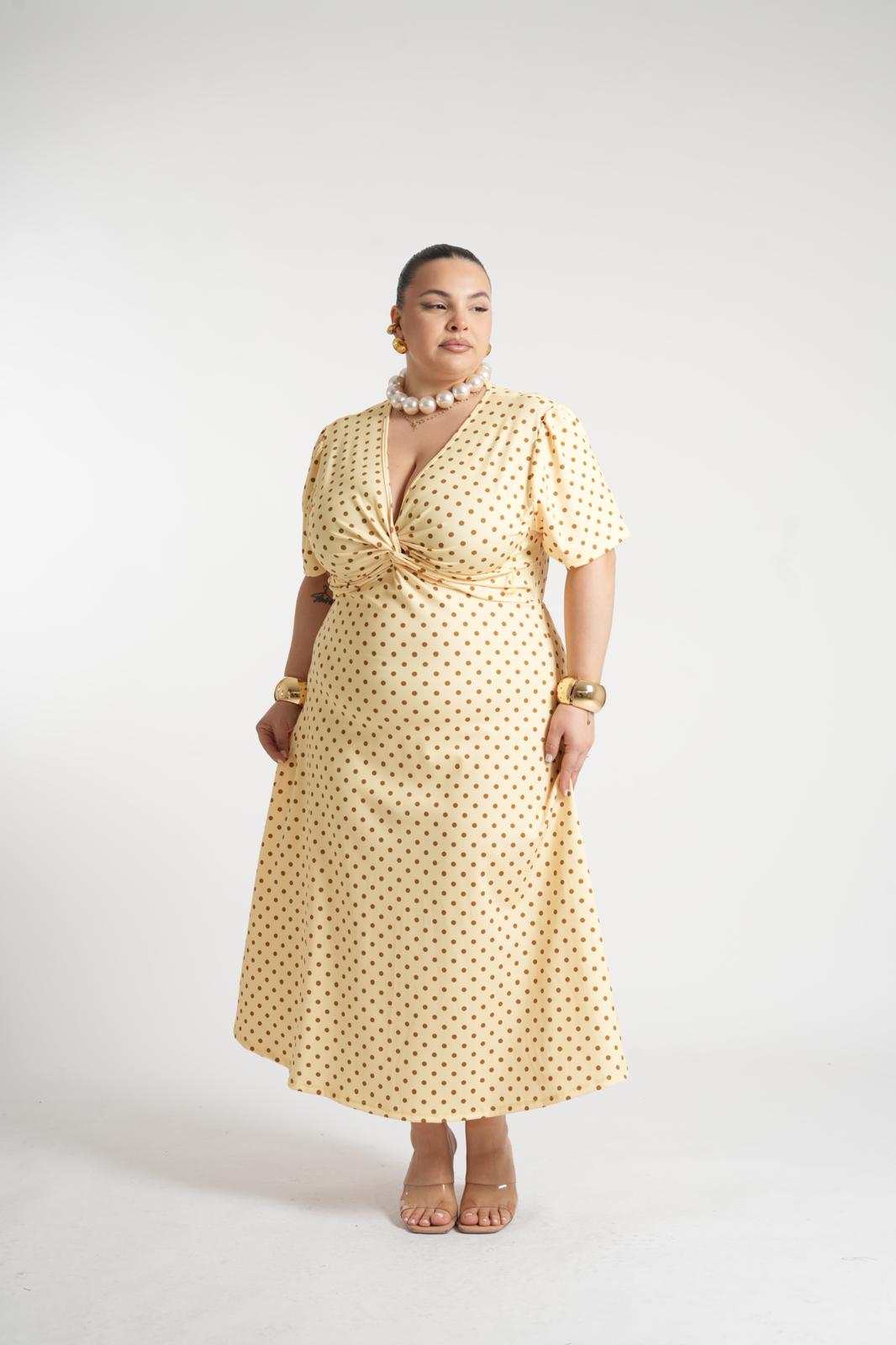 Dress Atena A Pois Giallo