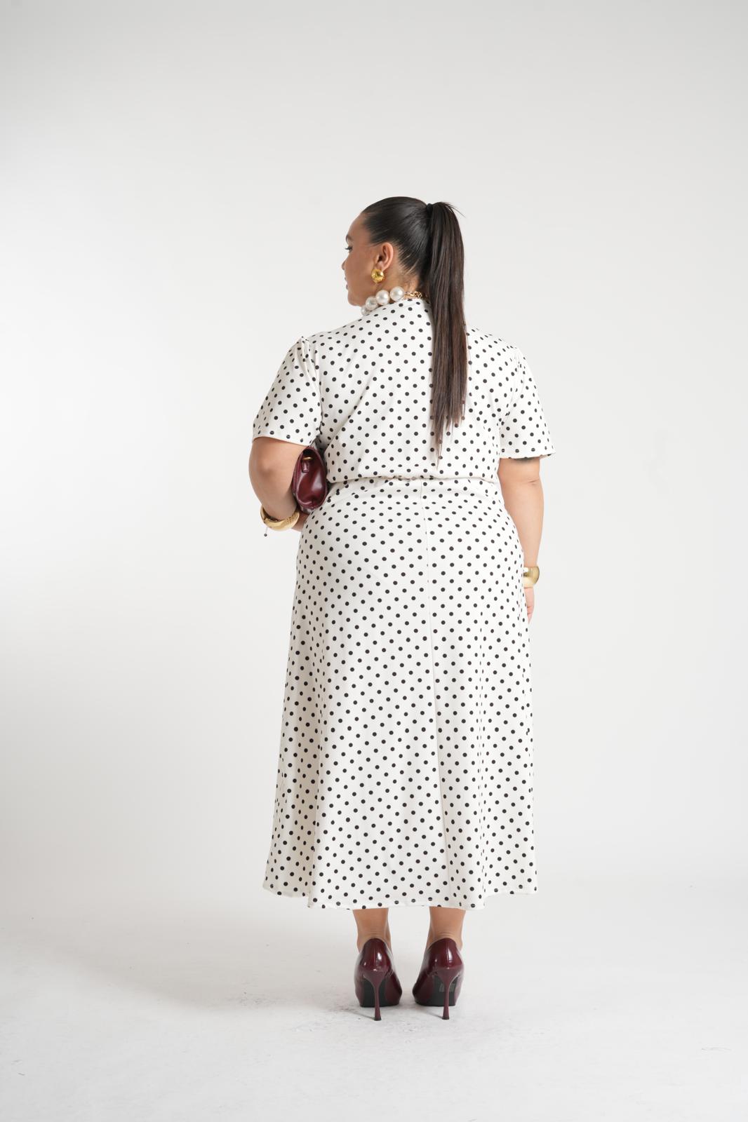 Dress Atena A Pois Bianco